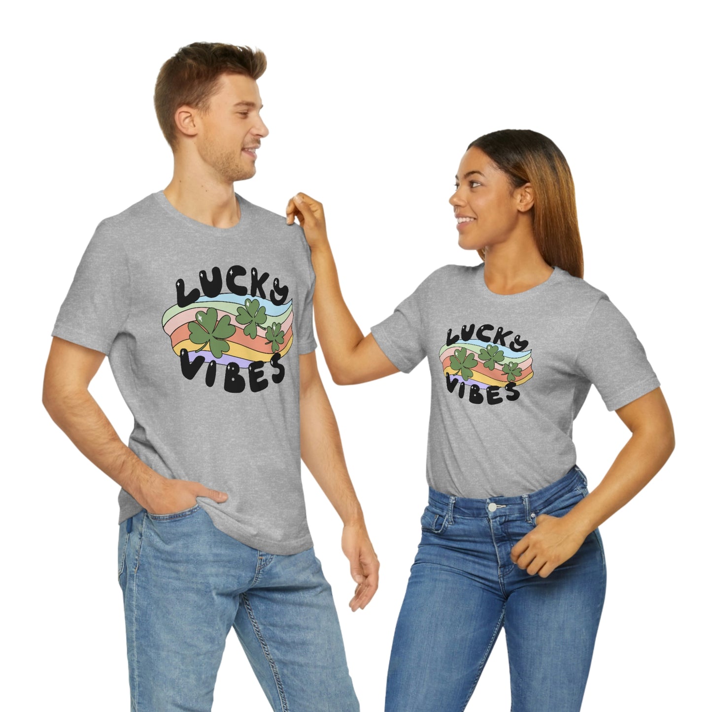 St. Patrick's Day "Lucky Vibes" Unisex Jersey Short Sleeve Tee