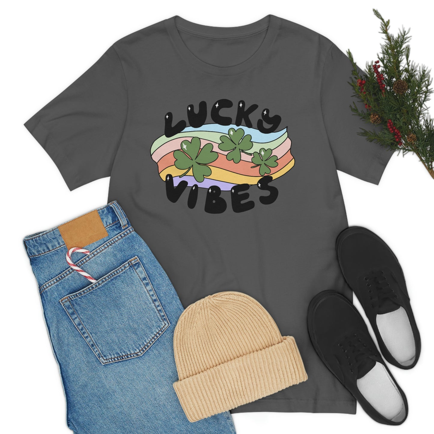 St. Patrick's Day "Lucky Vibes" Unisex Jersey Short Sleeve Tee