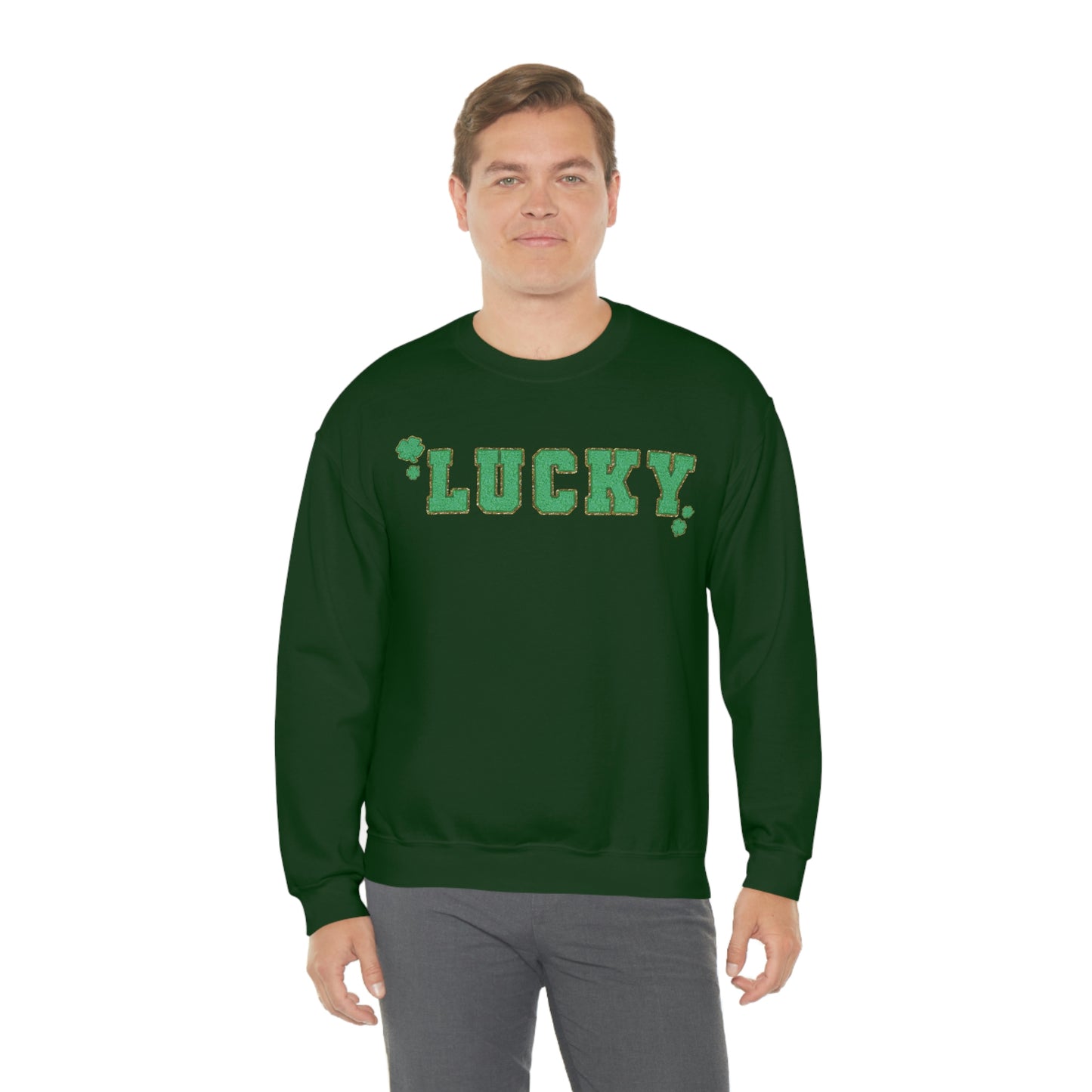 St. Patrick's Day "Lucky" Design Unisex Heavy Blend Crewneck Sweatshirt