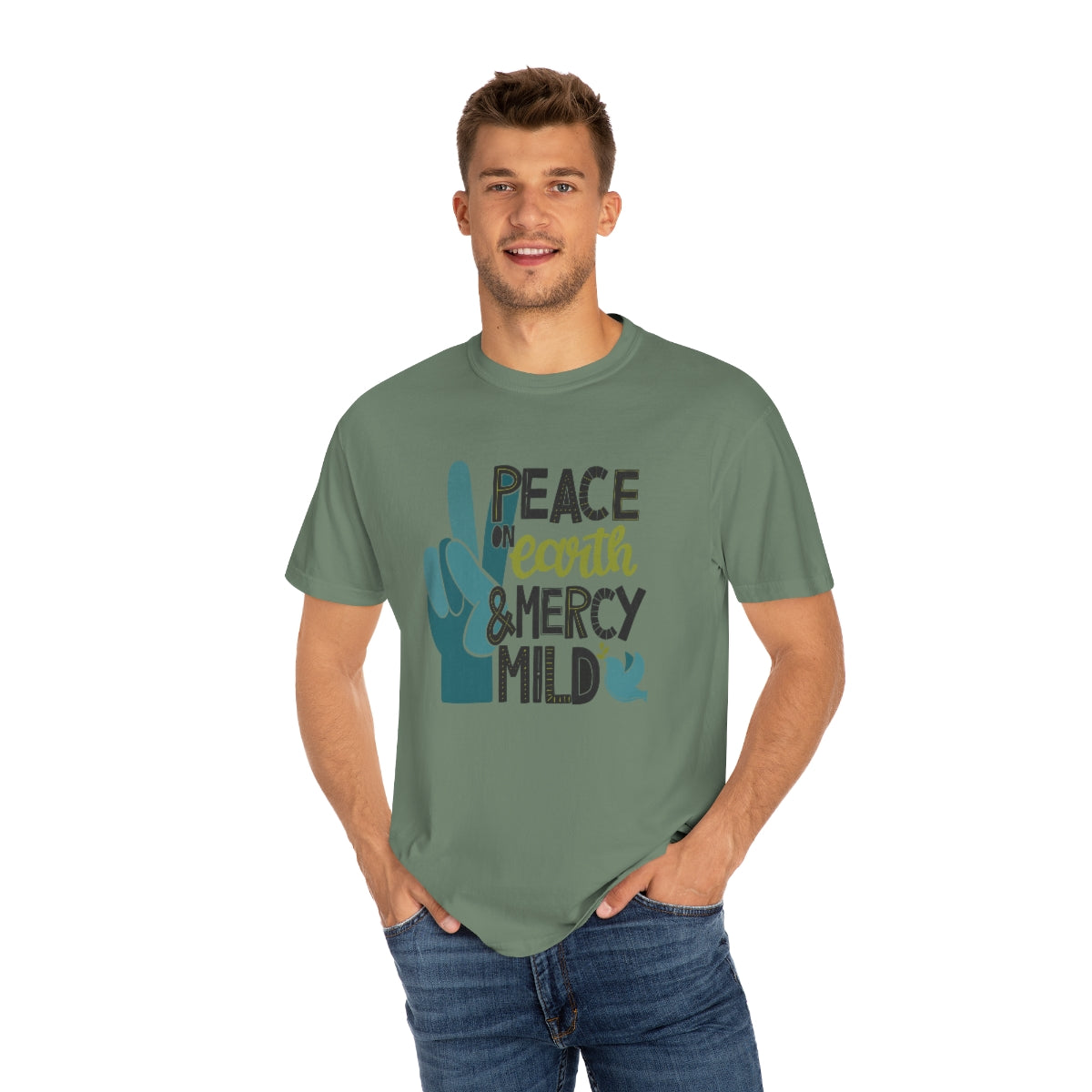 Peace on Earth and Mercy Mild Unisex Garment-Dyed Comfort Colors PREMIUM T-shirt