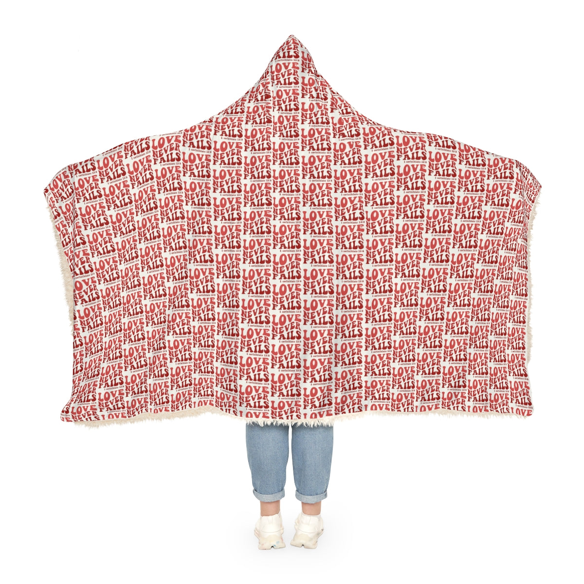 White "Love Never Fails" Snuggle Blanket