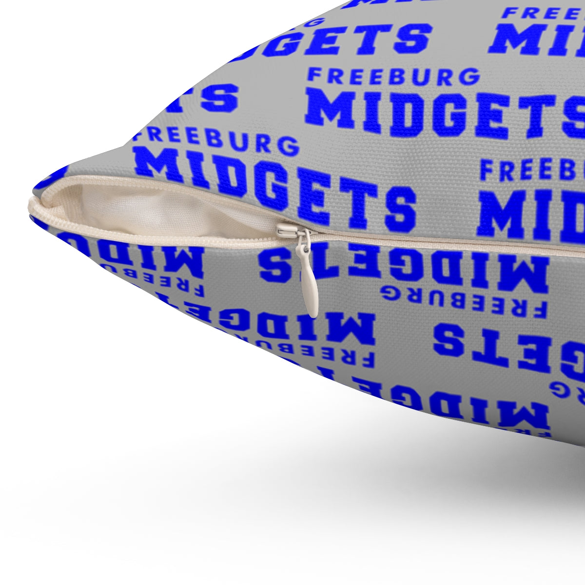 Gray Freeburg Midgets Spun Polyester Square Pillow