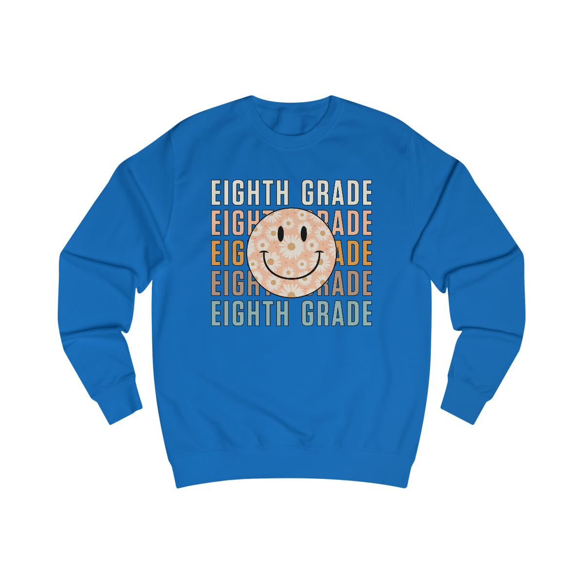8th Grade Warm Colors Smiley Face Unisex Heavy Blend™ Crewneck Sweatshirt