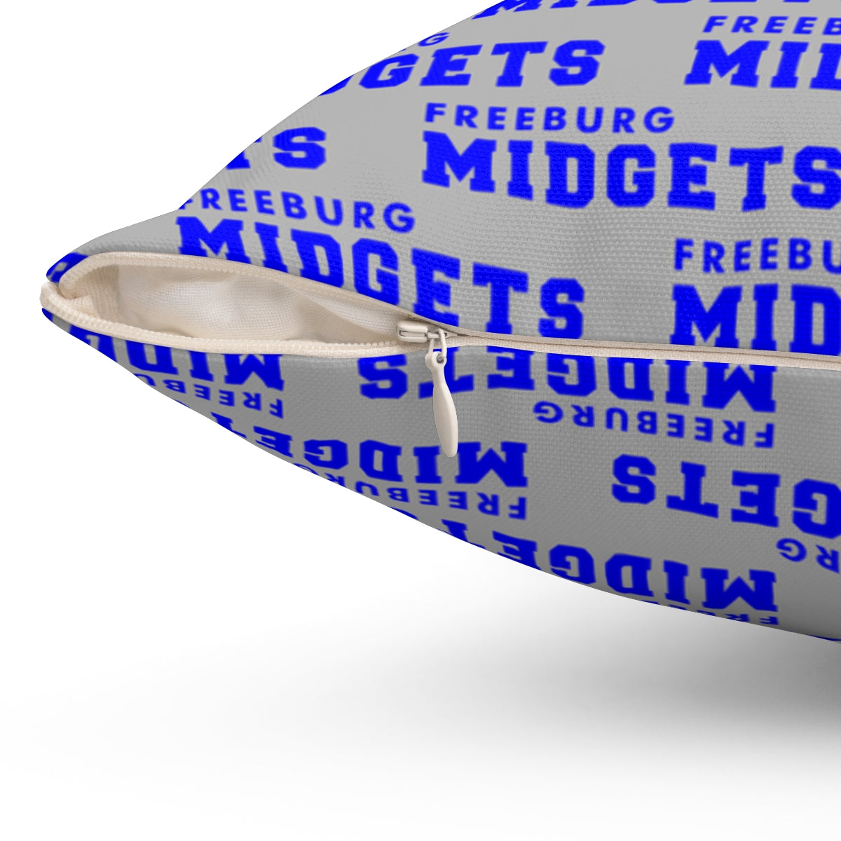 Gray Freeburg Midgets Spun Polyester Square Pillow