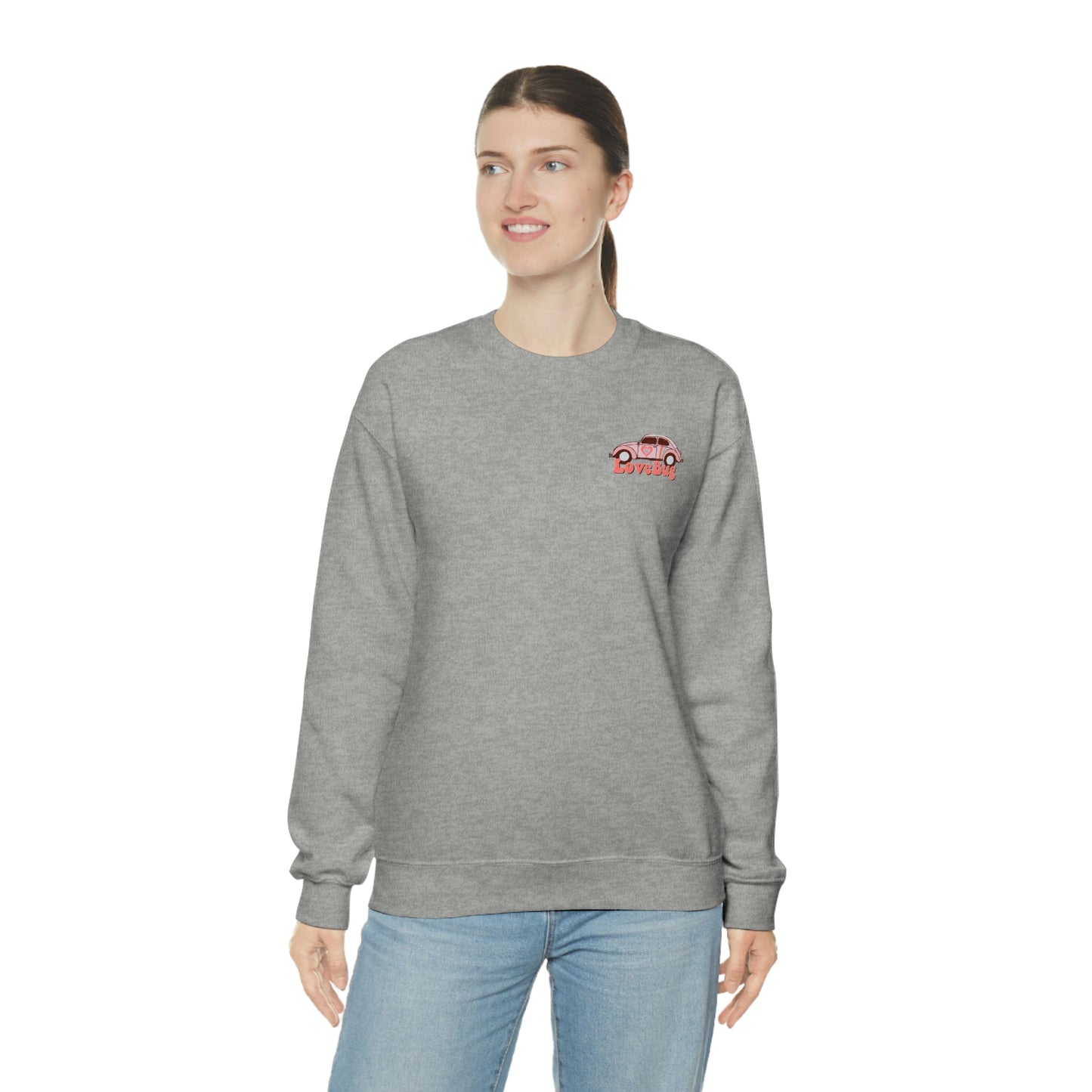 Front and Back Image "Lovebug" Unisex Heavy Blend™ Crewneck Sweatshirt