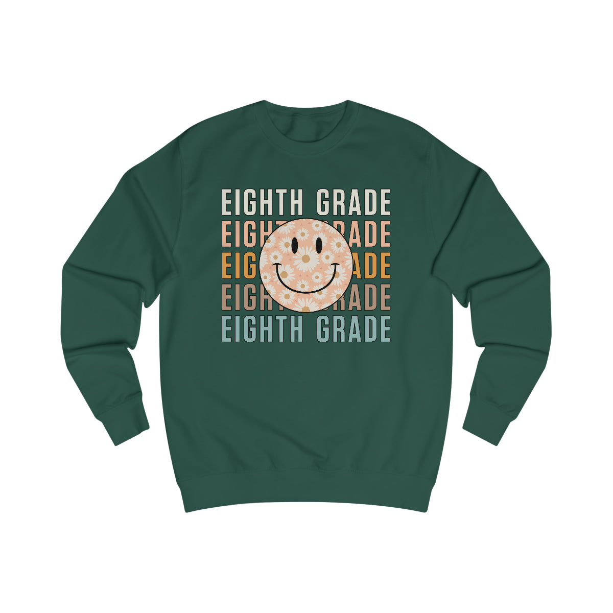 8th Grade Warm Colors Smiley Face Unisex Heavy Blend™ Crewneck Sweatshirt