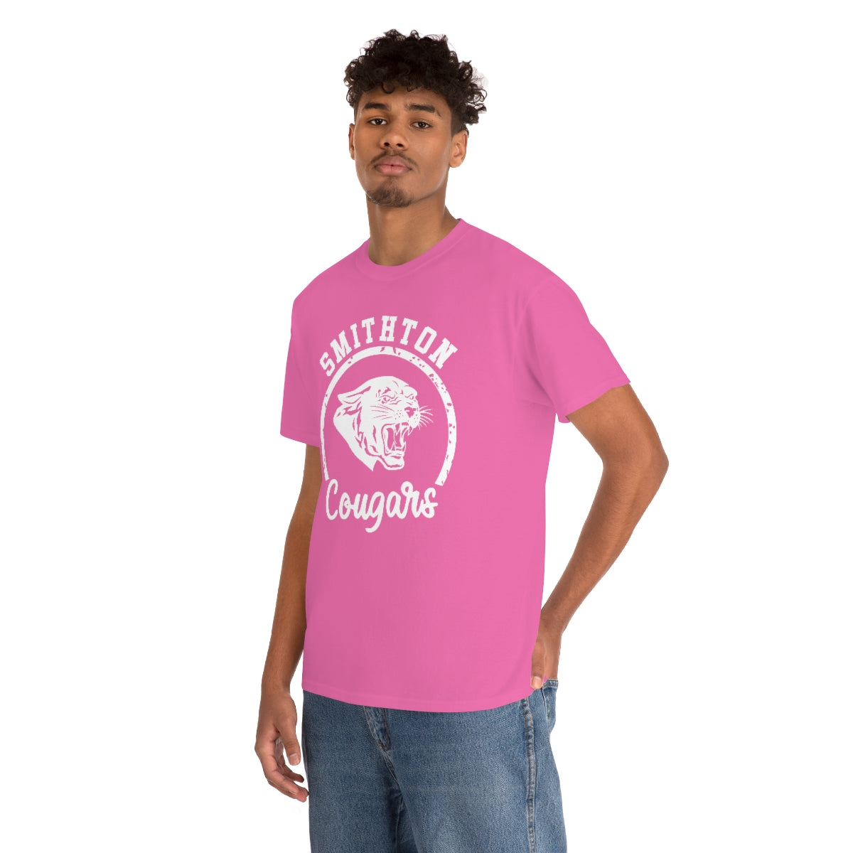 Smithton Cougars - White Imprint Unisex Heavy Cotton Tee