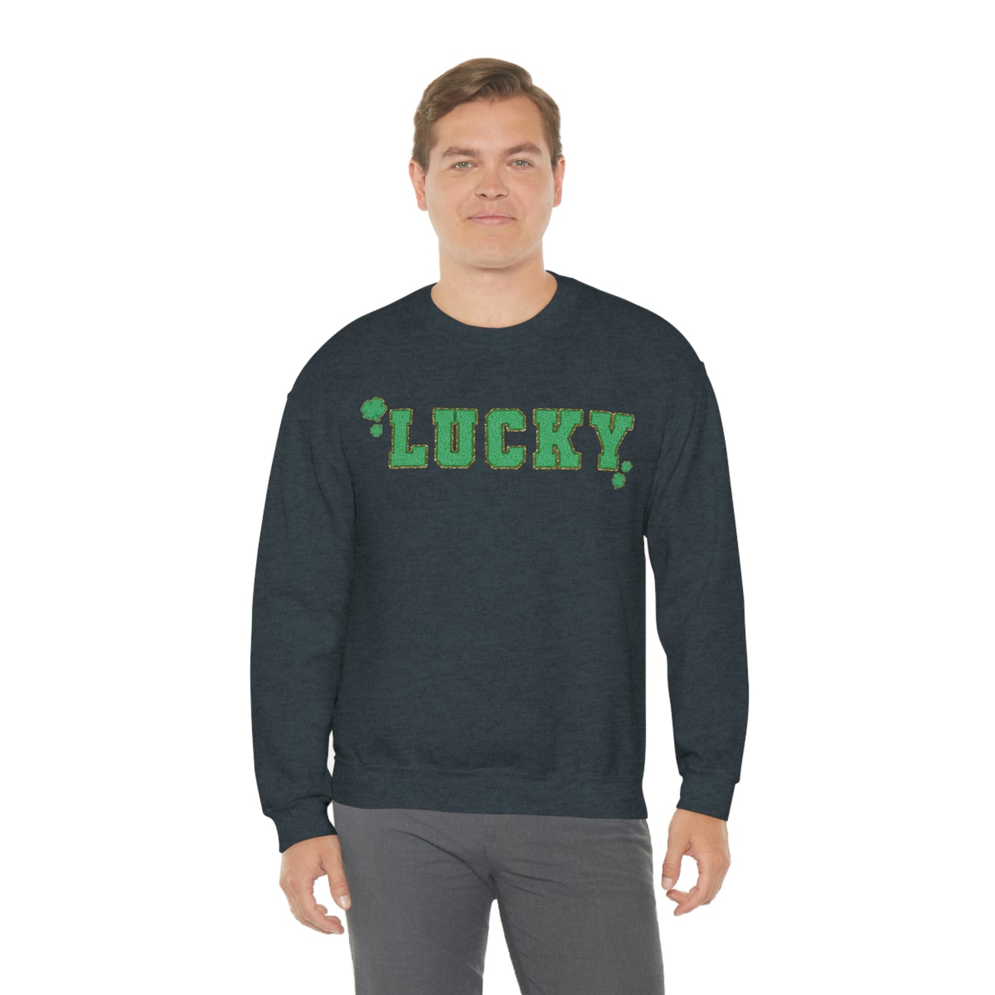 St. Patrick's Day "Lucky" Design Unisex Heavy Blend Crewneck Sweatshirt