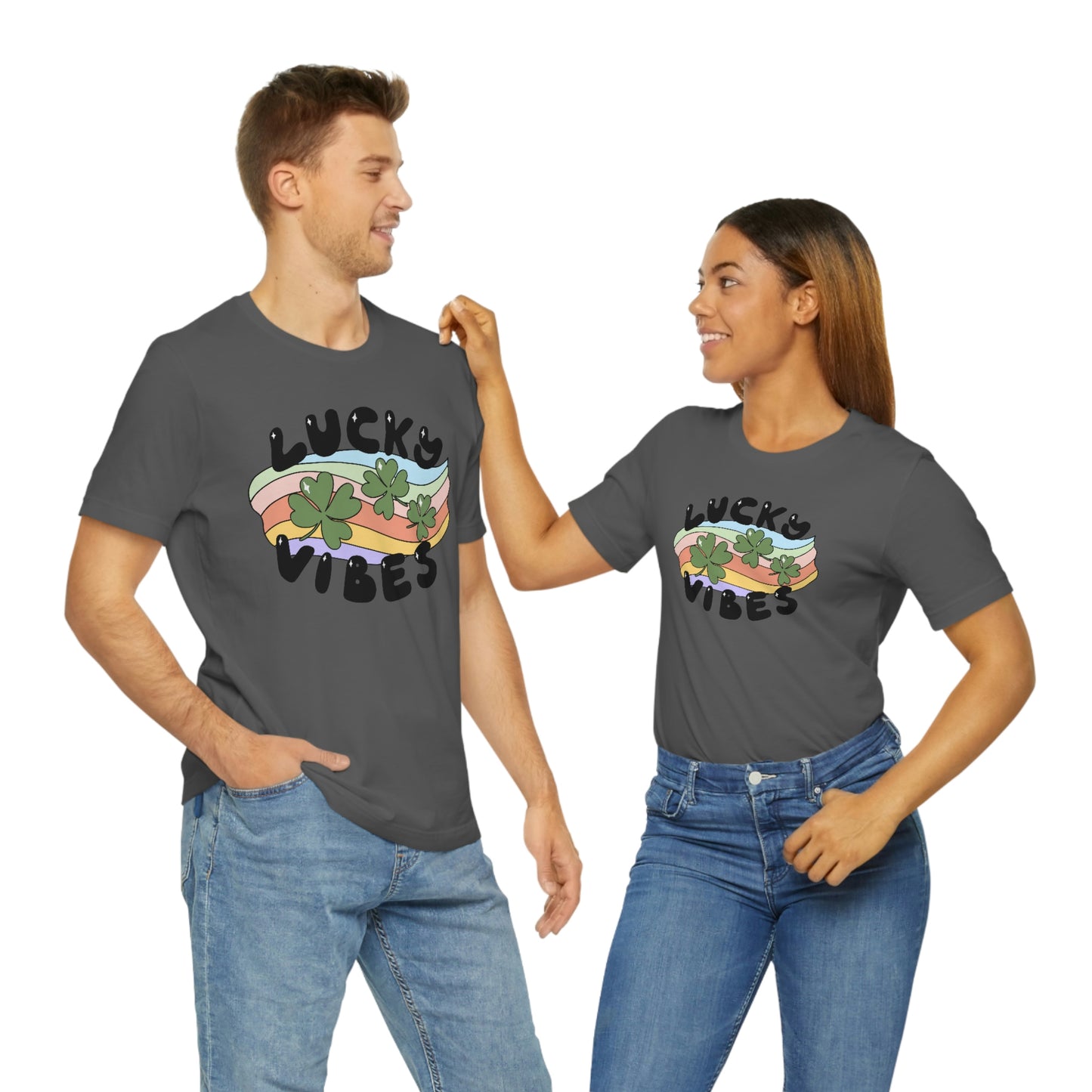 St. Patrick's Day "Lucky Vibes" Unisex Jersey Short Sleeve Tee
