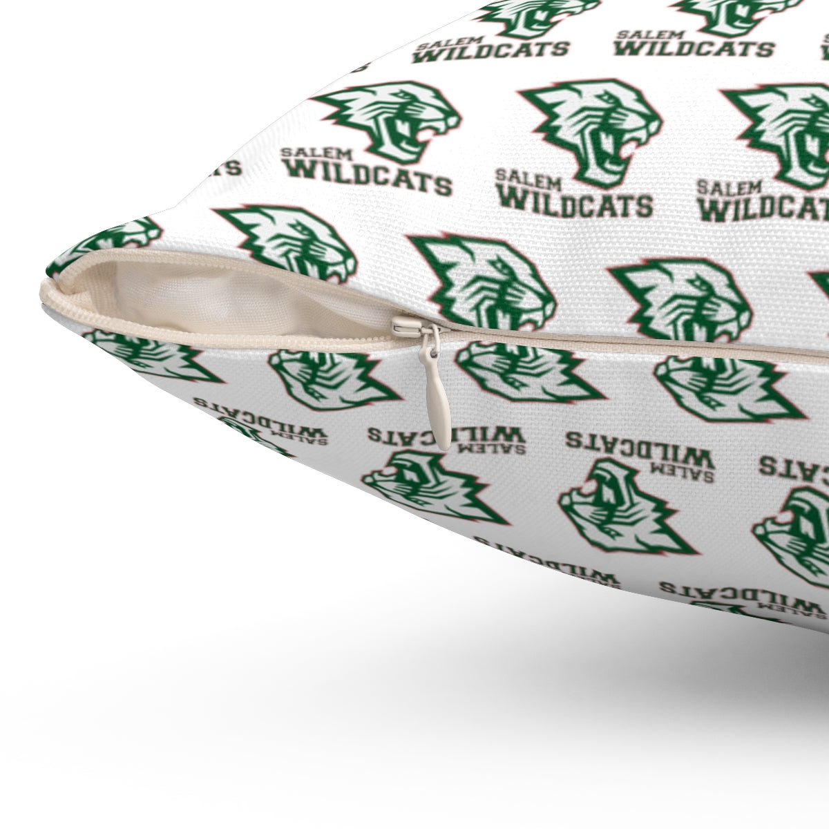 White Salem Wildcats Spun Polyester Square Pillow