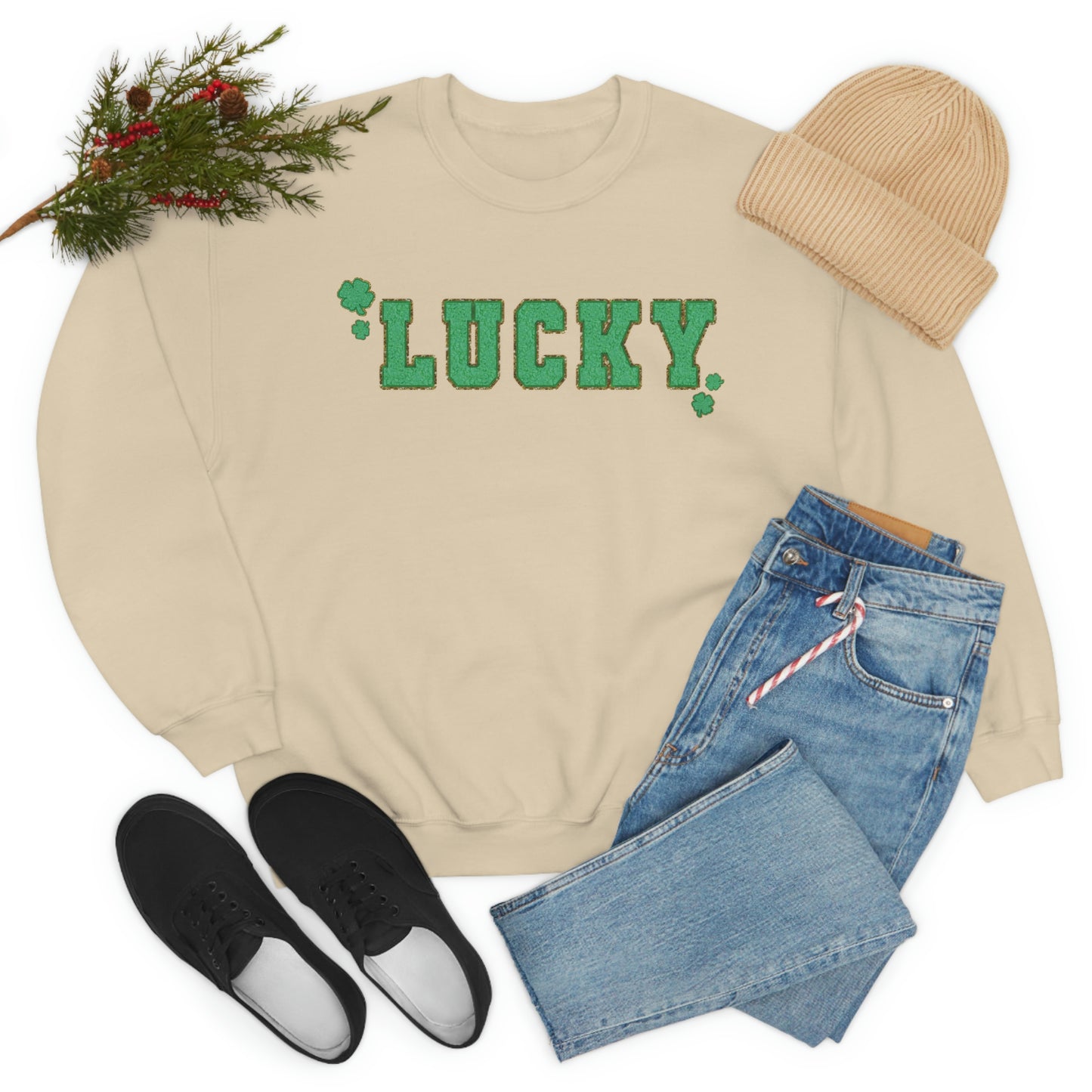 St. Patrick's Day "Lucky" Design Unisex Heavy Blend Crewneck Sweatshirt