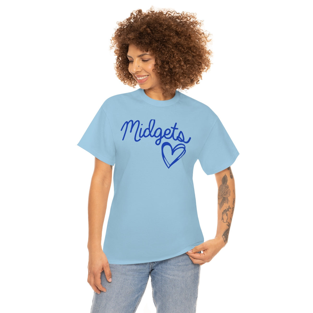 Midget Blue Heart Unisex Heavy Cotton Tee