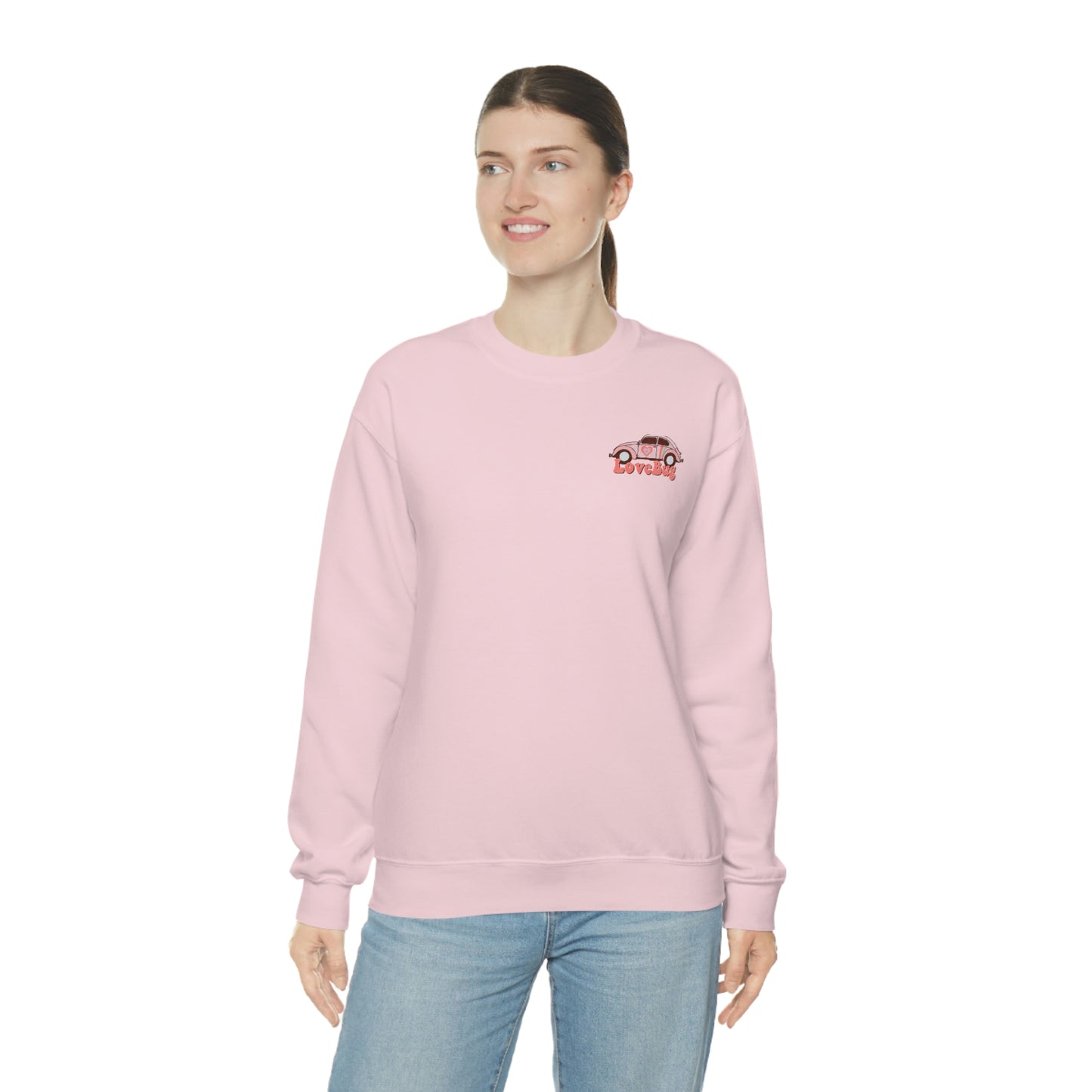 Front and Back Image "Lovebug" Unisex Heavy Blend™ Crewneck Sweatshirt