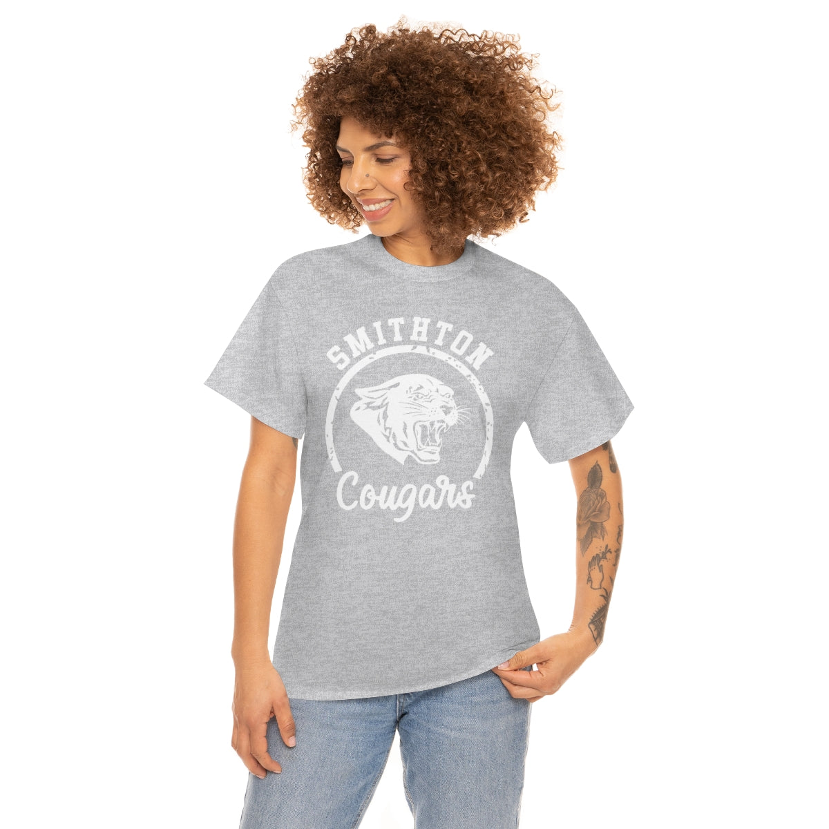Smithton Cougars - White Imprint Unisex Heavy Cotton Tee