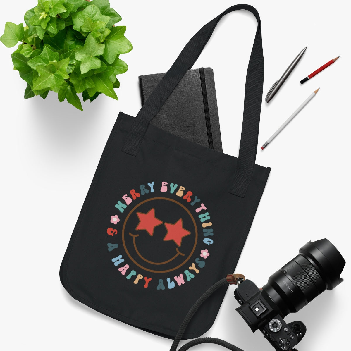 Merry Everything Happy Always Organic Canvas Tote Bag
