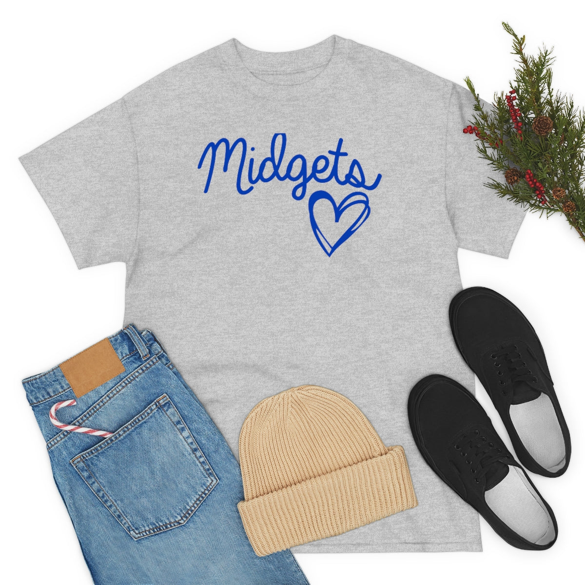 Midget Blue Heart Unisex Heavy Cotton Tee