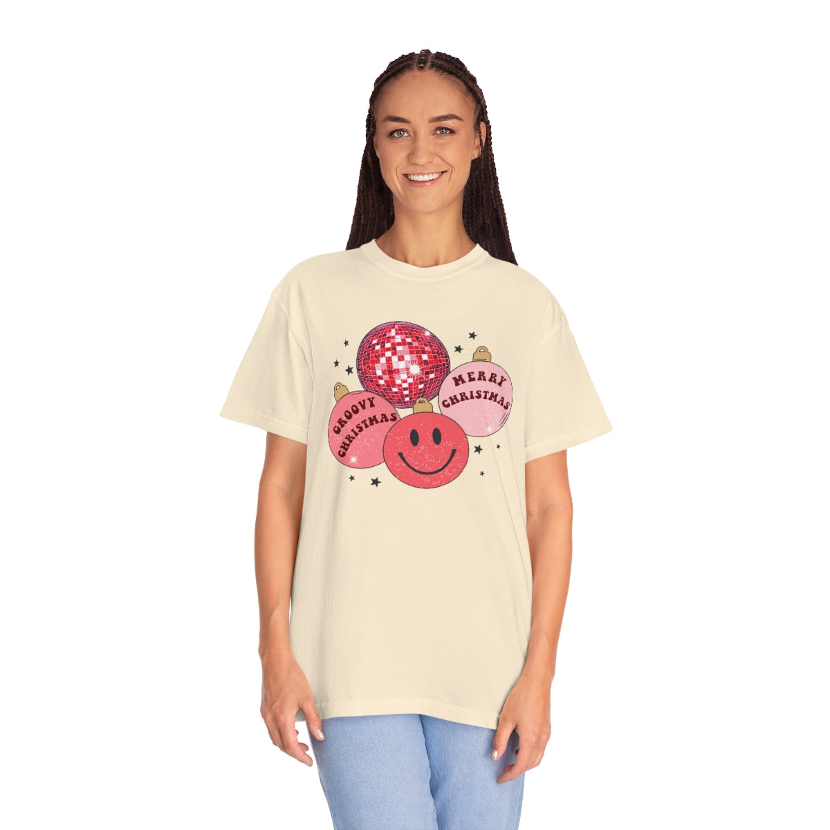 Groovy Christmas Unisex Garment-Dyed Comfort Colors PREMIUM T-shirt
