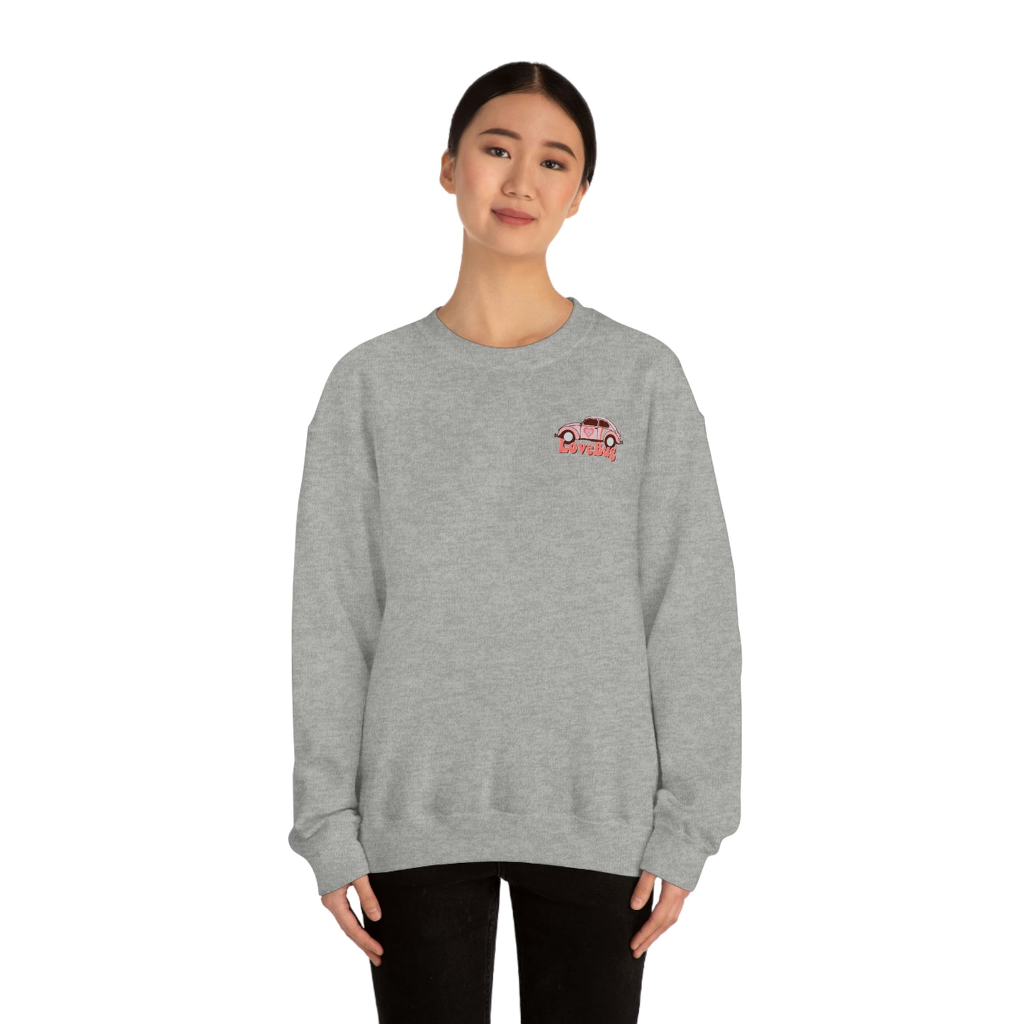 Front and Back Image "Lovebug" Unisex Heavy Blend™ Crewneck Sweatshirt