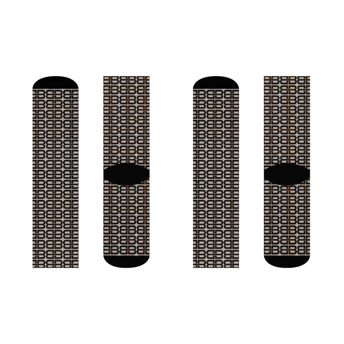 Light Gray Bhava Brand Pattern Crew Socks