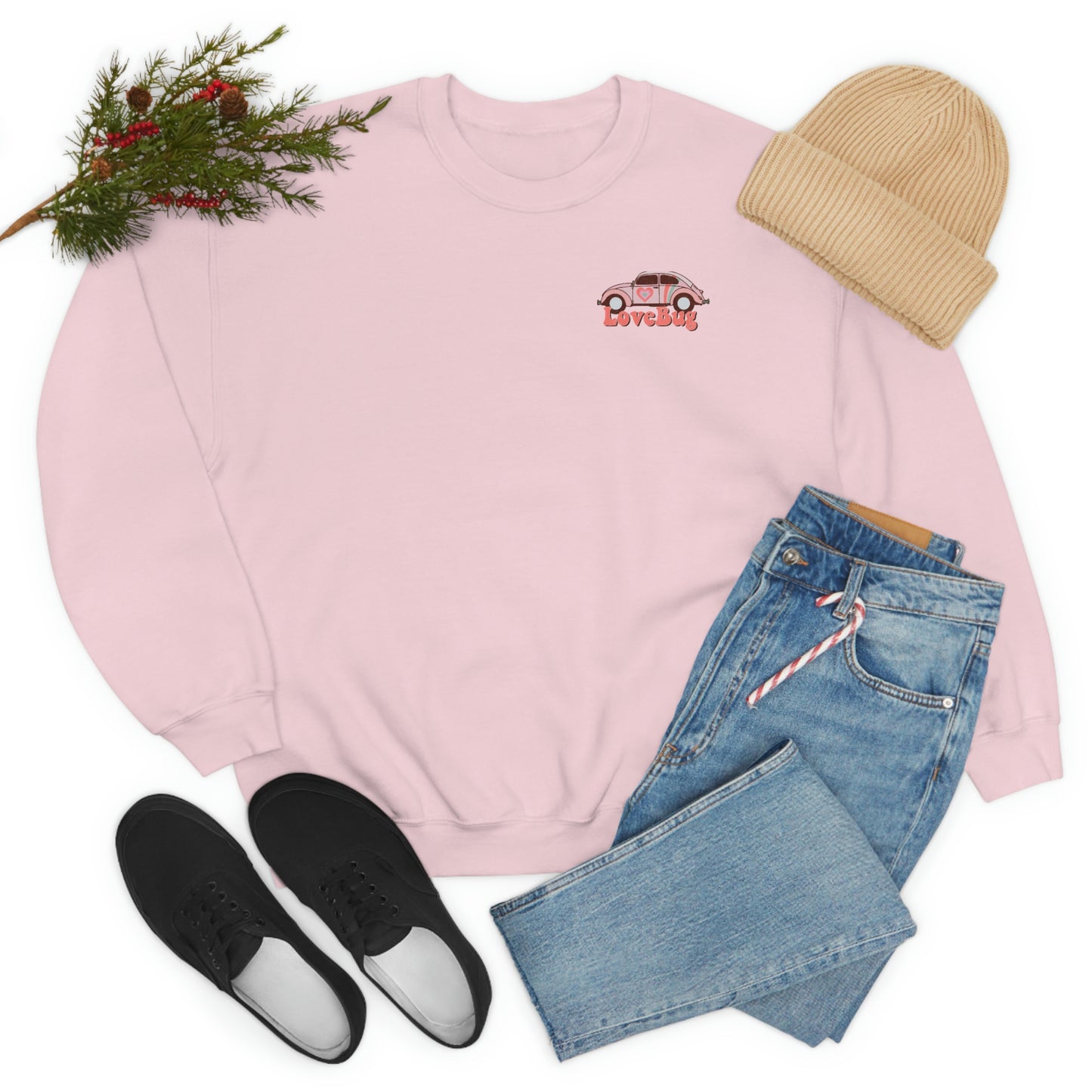 Front and Back Image "Lovebug" Unisex Heavy Blend™ Crewneck Sweatshirt