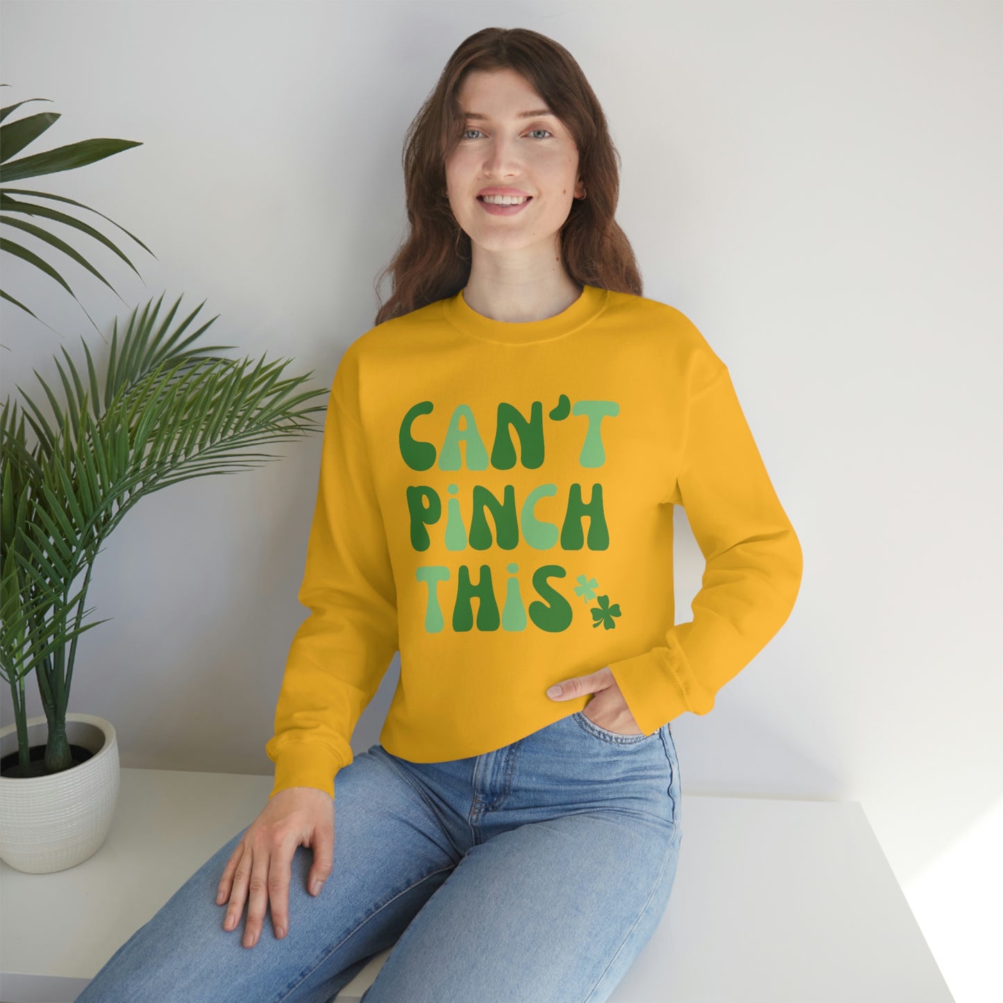 St. Patrick's Day "Can't Pinch This" Design Unisex Heavy Blend Crewneck Sweatshirt
