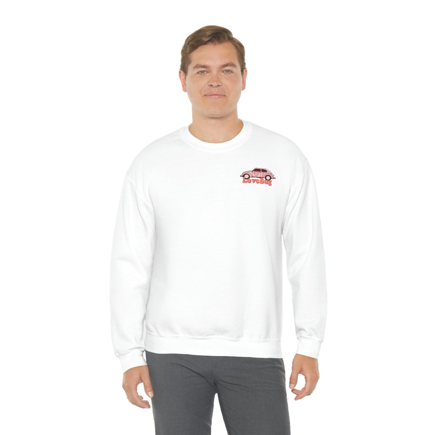 Front and Back Image "Lovebug" Unisex Heavy Blend™ Crewneck Sweatshirt