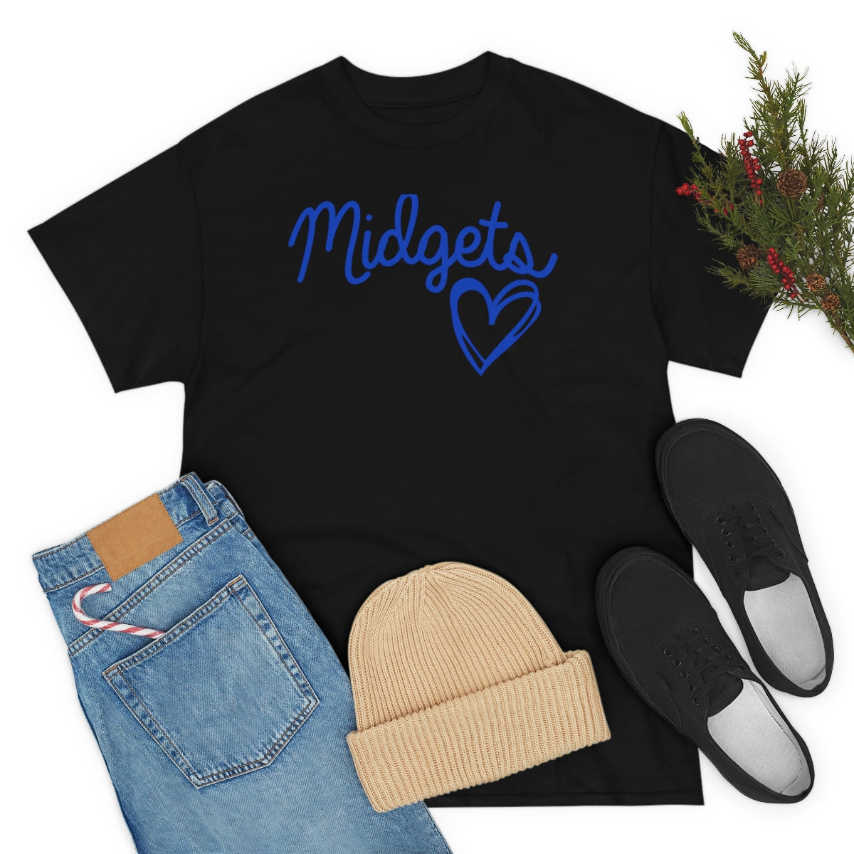 Midget Blue Heart Unisex Heavy Cotton Tee
