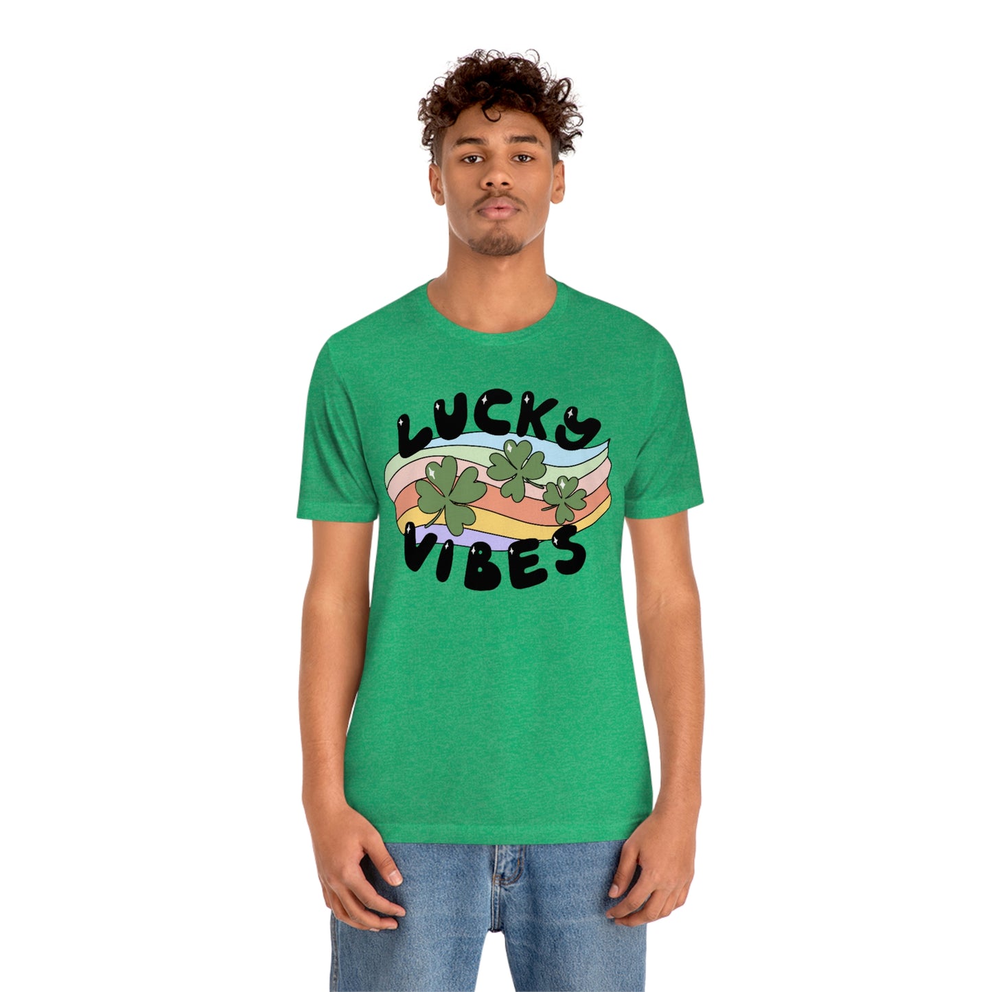 St. Patrick's Day "Lucky Vibes" Unisex Jersey Short Sleeve Tee