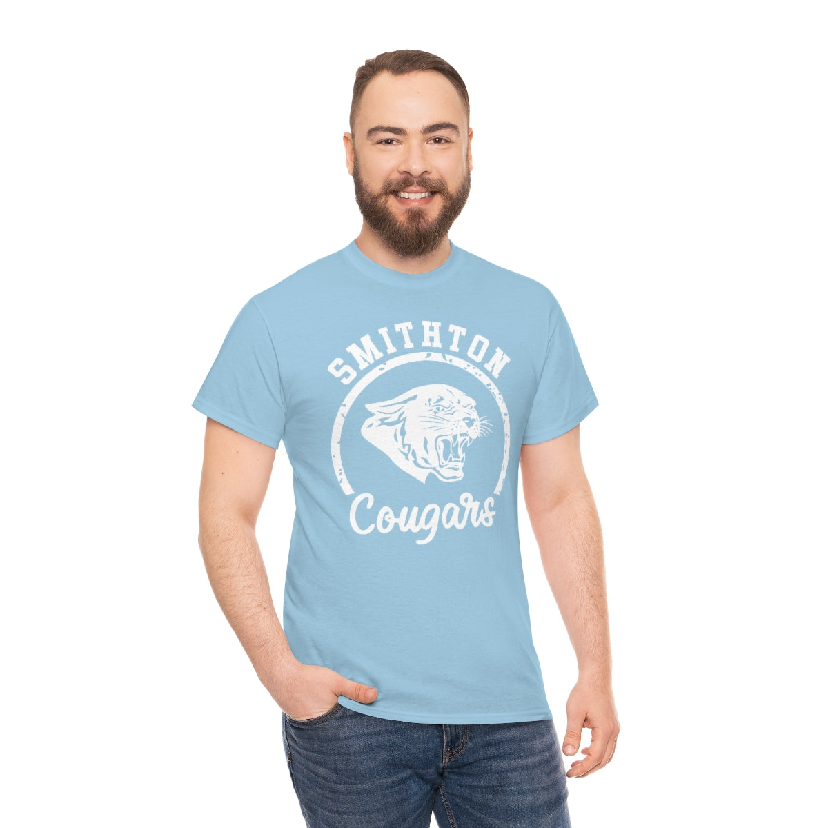 Smithton Cougars - White Imprint Unisex Heavy Cotton Tee