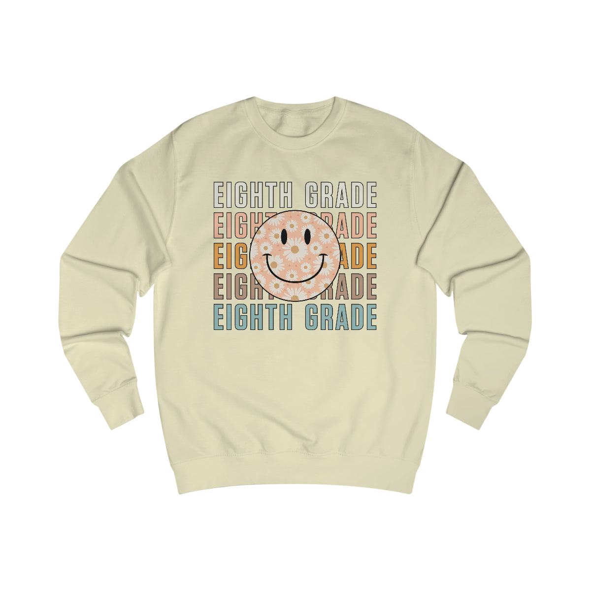 8th Grade Warm Colors Smiley Face Unisex Heavy Blend™ Crewneck Sweatshirt