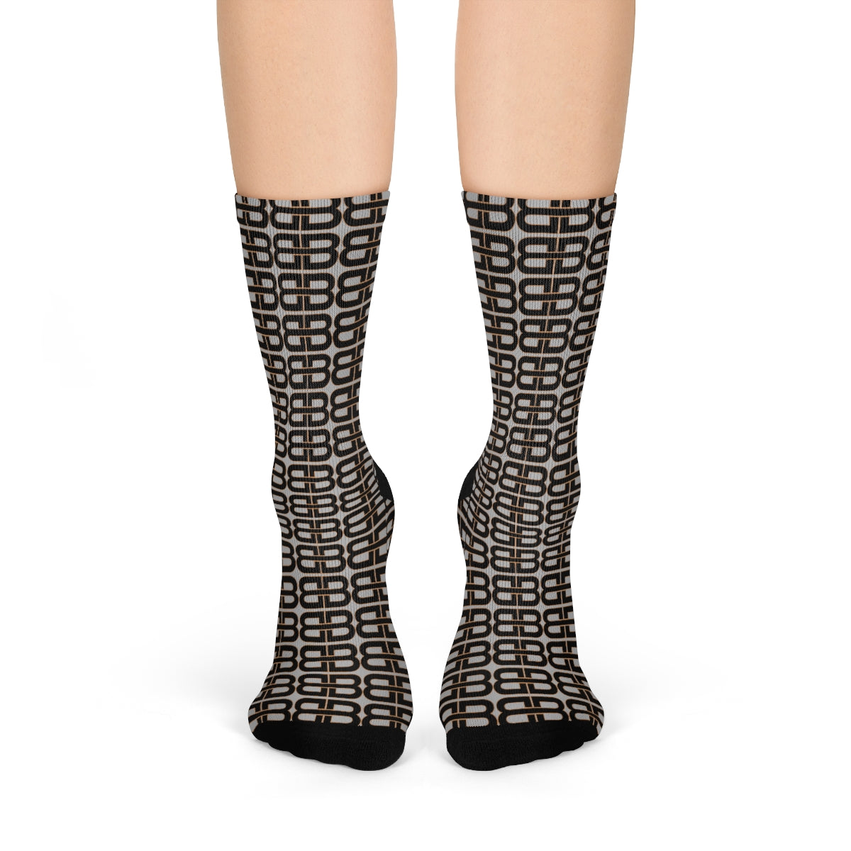 Light Gray Bhava Brand Pattern Crew Socks