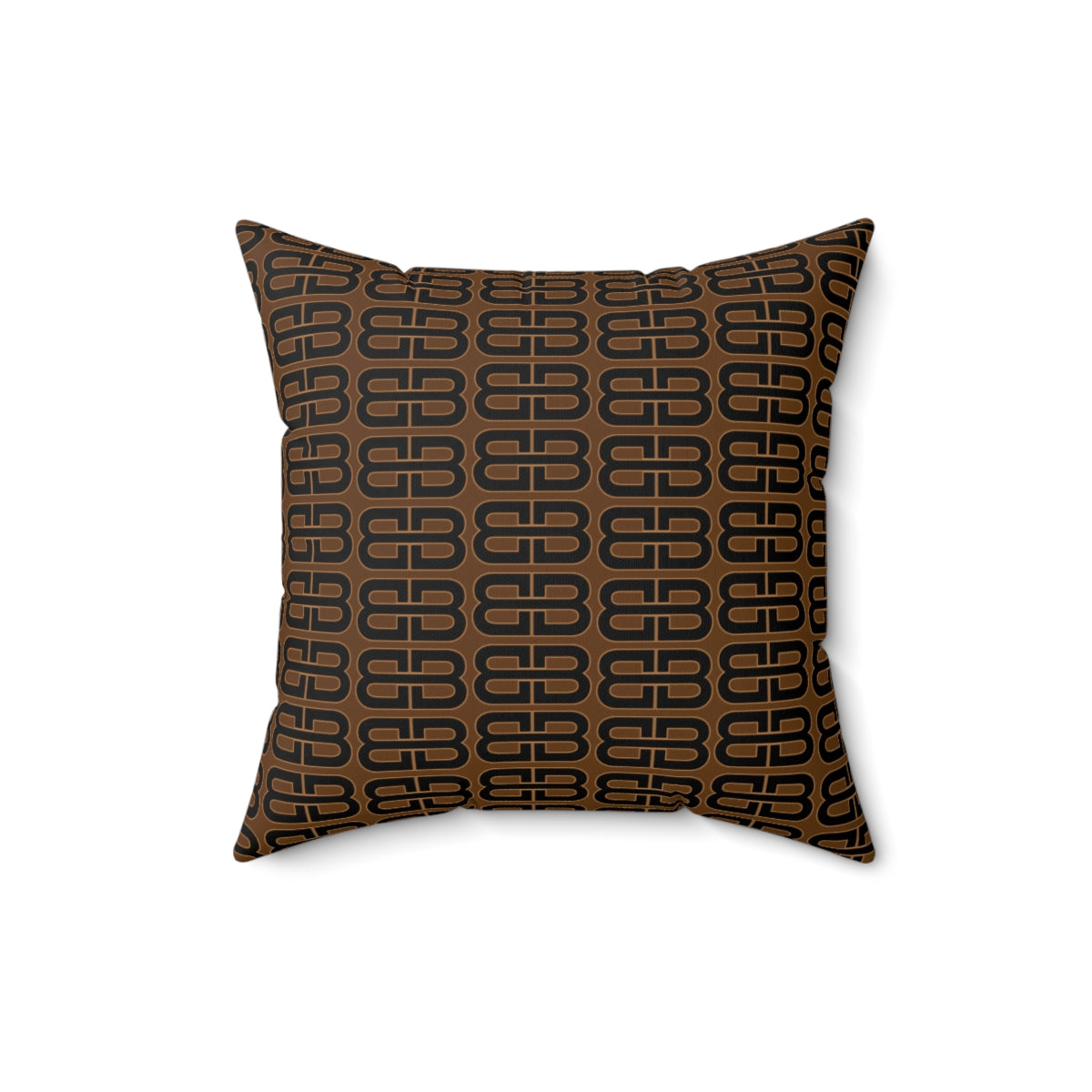 Dark Brown Bhava Brand Pattern Square Pillow