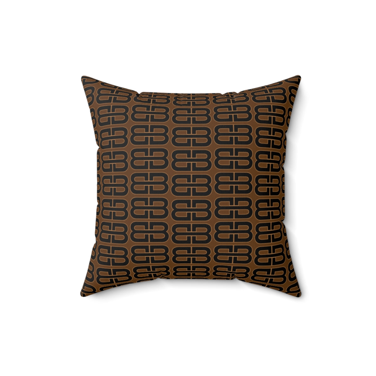 Dark Brown Bhava Brand Pattern Square Pillow