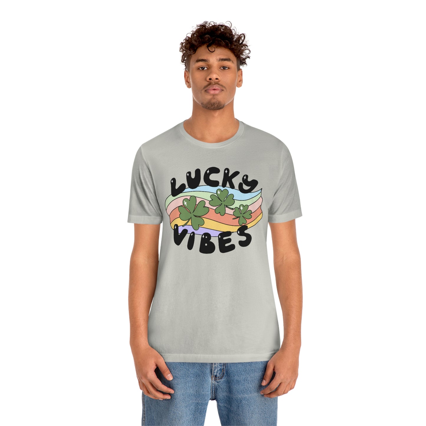 St. Patrick's Day "Lucky Vibes" Unisex Jersey Short Sleeve Tee