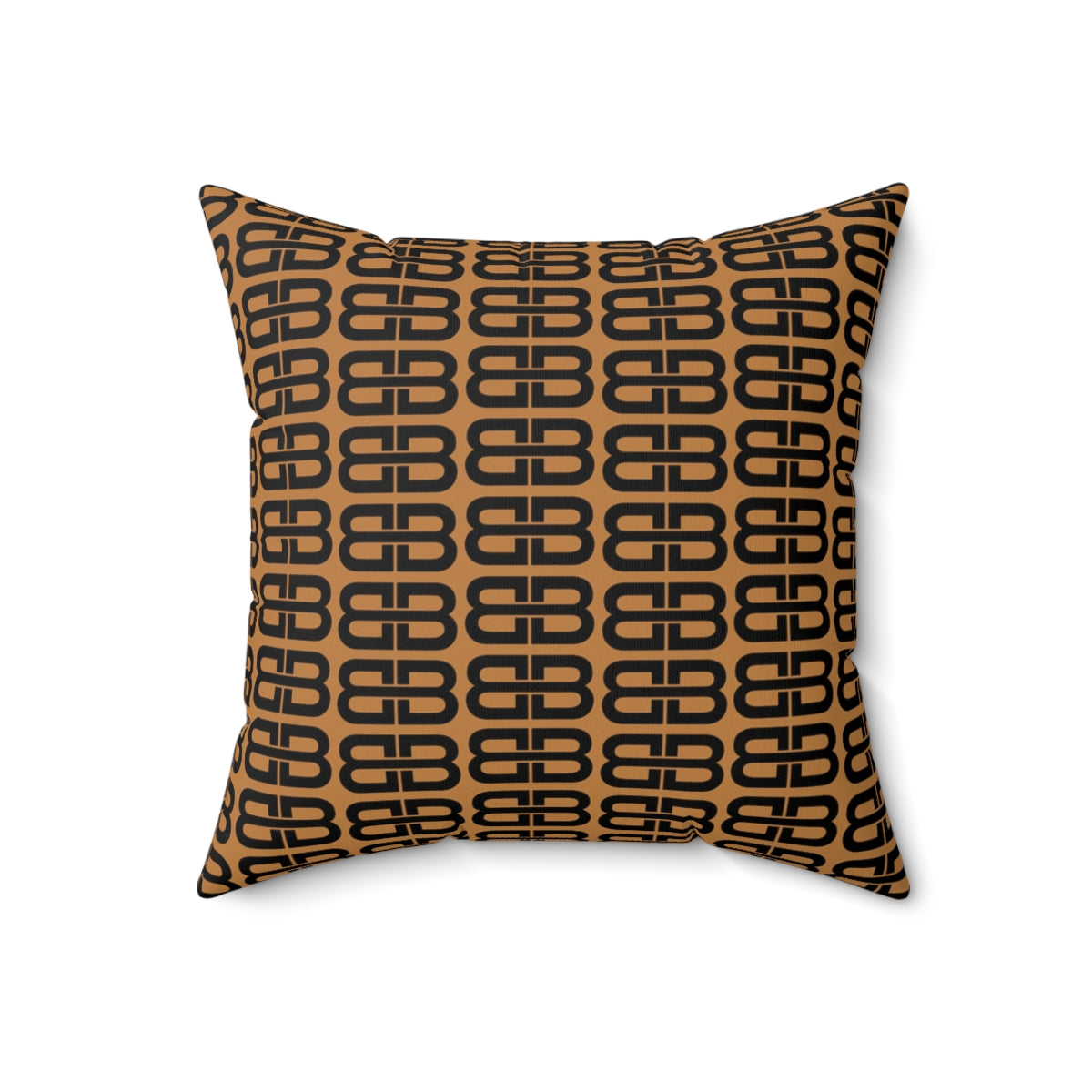 Light Brown Bhava Brand Pattern Square Pillow