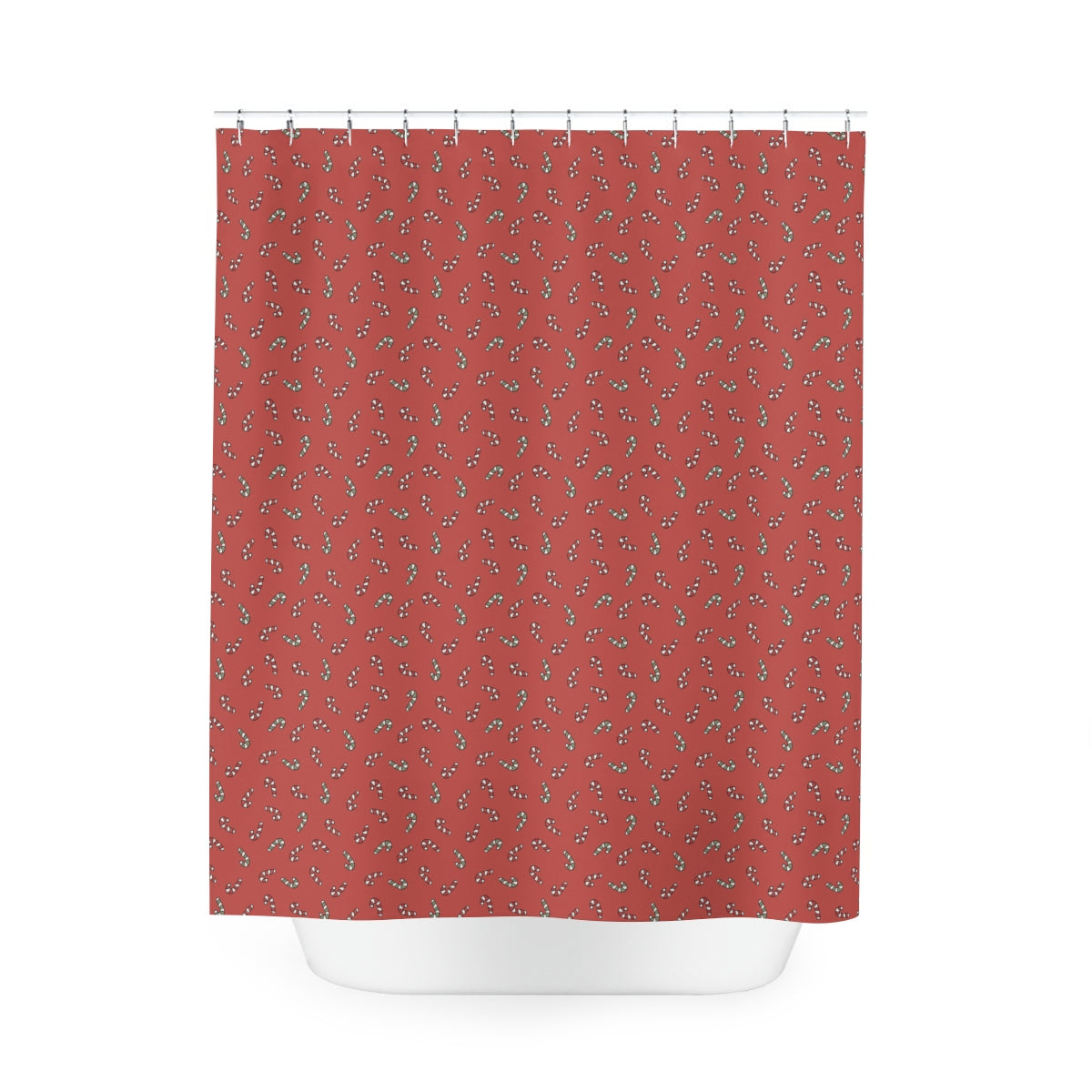 Rustic Candy Cane Pattern Polyester Shower Curtain