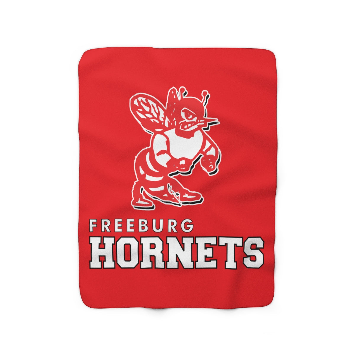 Red Freeburg Hornets Sherpa Fleece Blanket