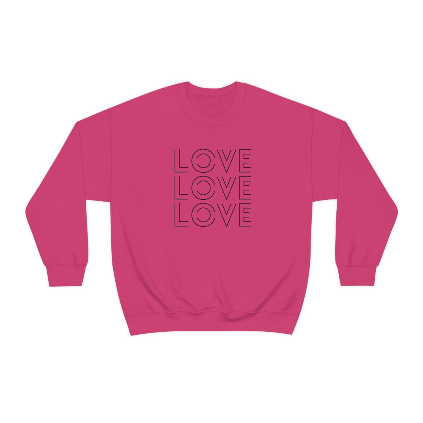 "Love Love Love" Black Print Unisex Heavy Blend™ Crewneck Sweatshirt