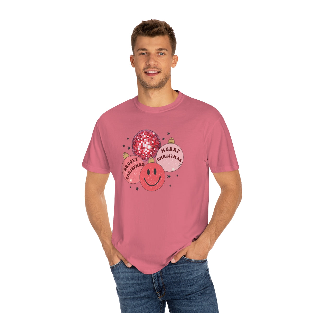 Groovy Christmas Unisex Garment-Dyed Comfort Colors PREMIUM T-shirt