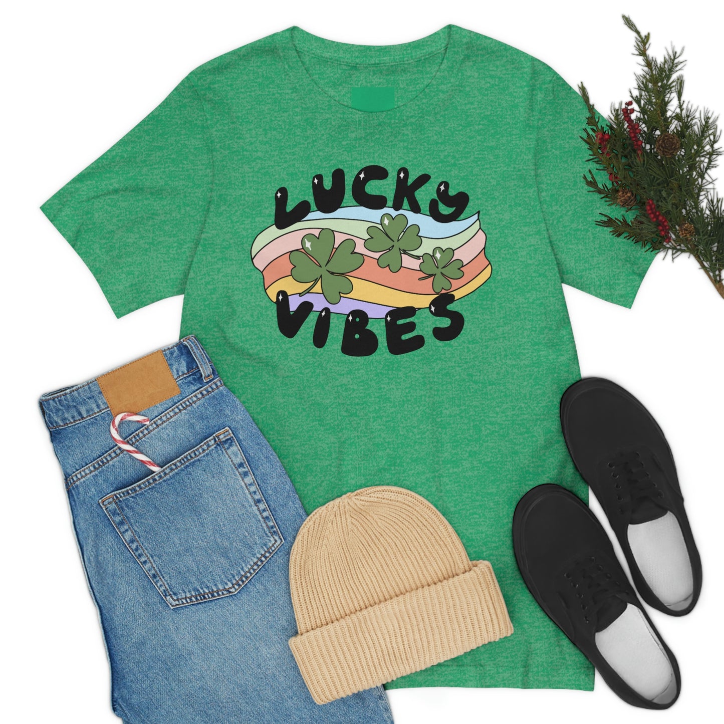 St. Patrick's Day "Lucky Vibes" Unisex Jersey Short Sleeve Tee