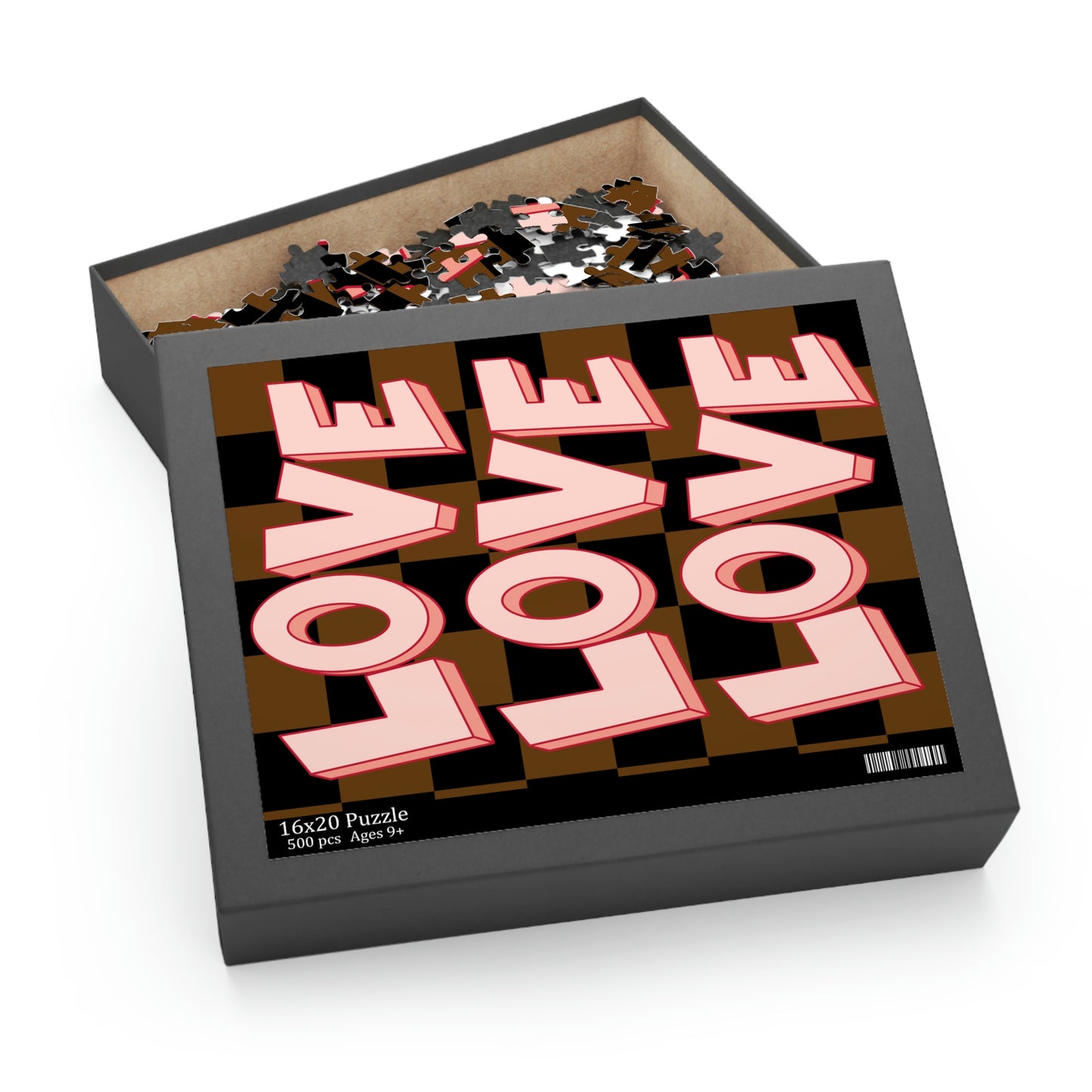 Love Love Love Checkered Puzzle (120, 252, 500-Piece)