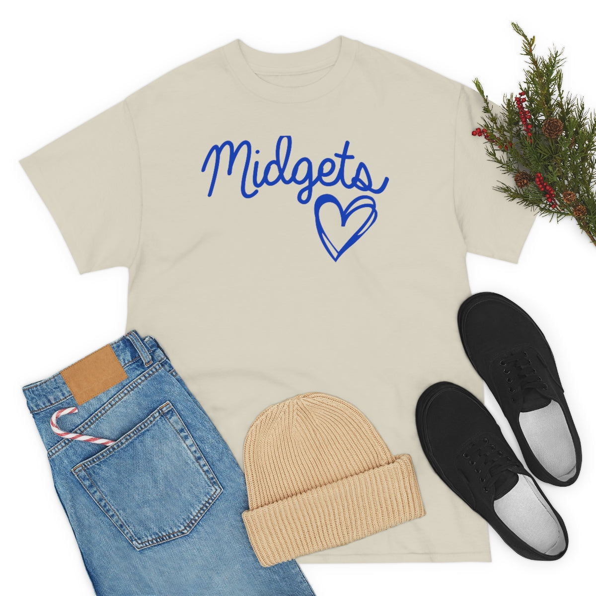Midget Blue Heart Unisex Heavy Cotton Tee