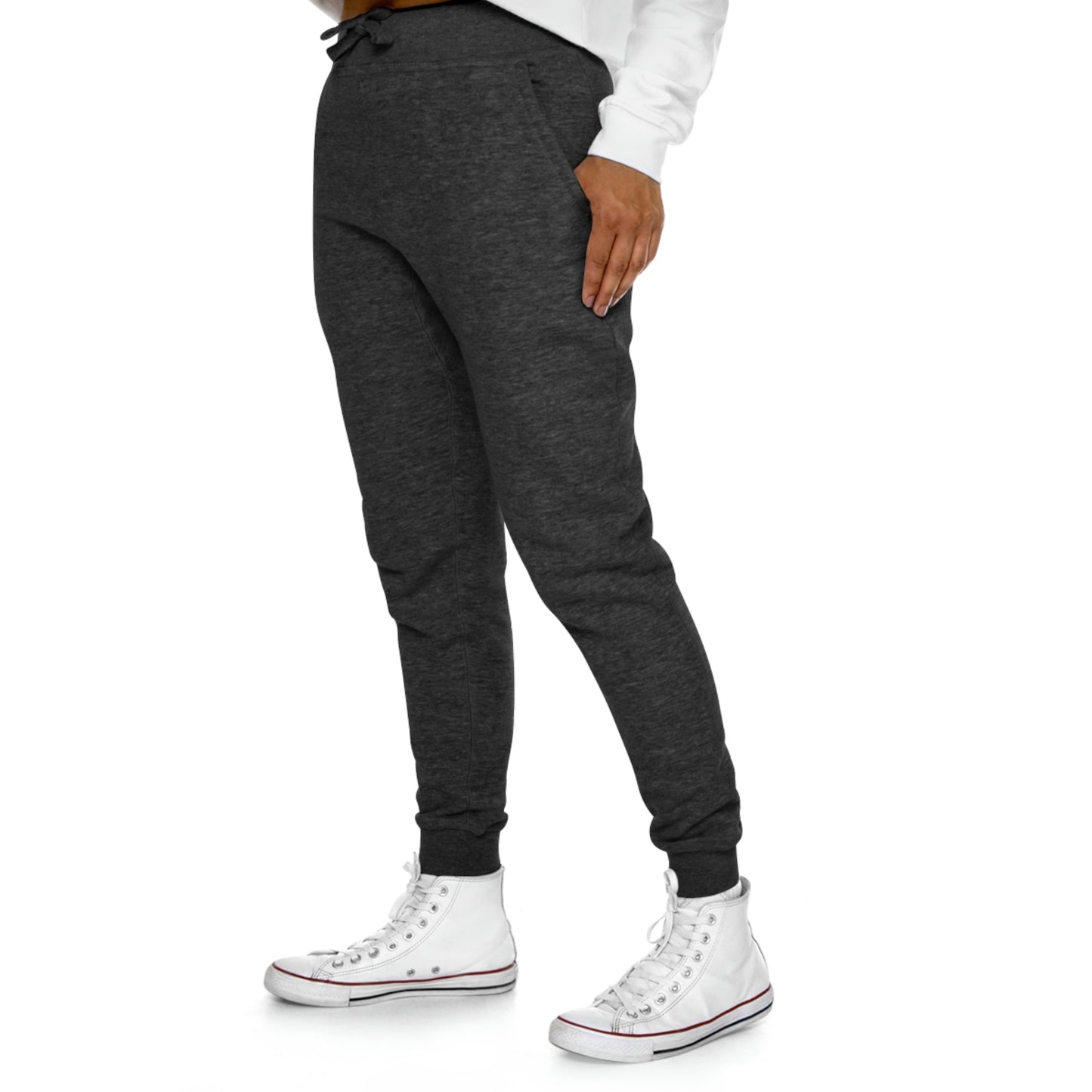 Pink and Red Checkered Board Heart Pattern Premium Fleece Joggers