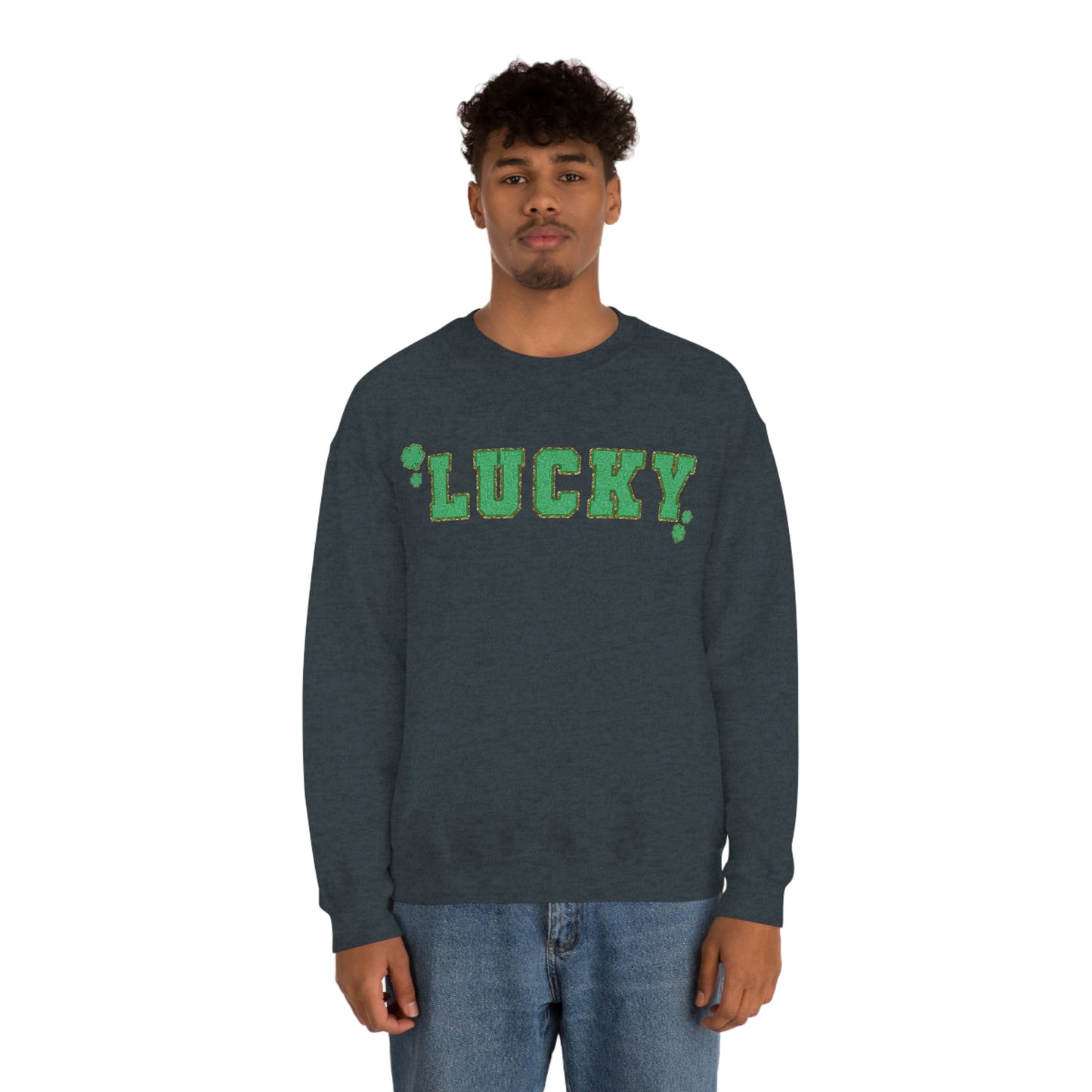 St. Patrick's Day "Lucky" Design Unisex Heavy Blend Crewneck Sweatshirt