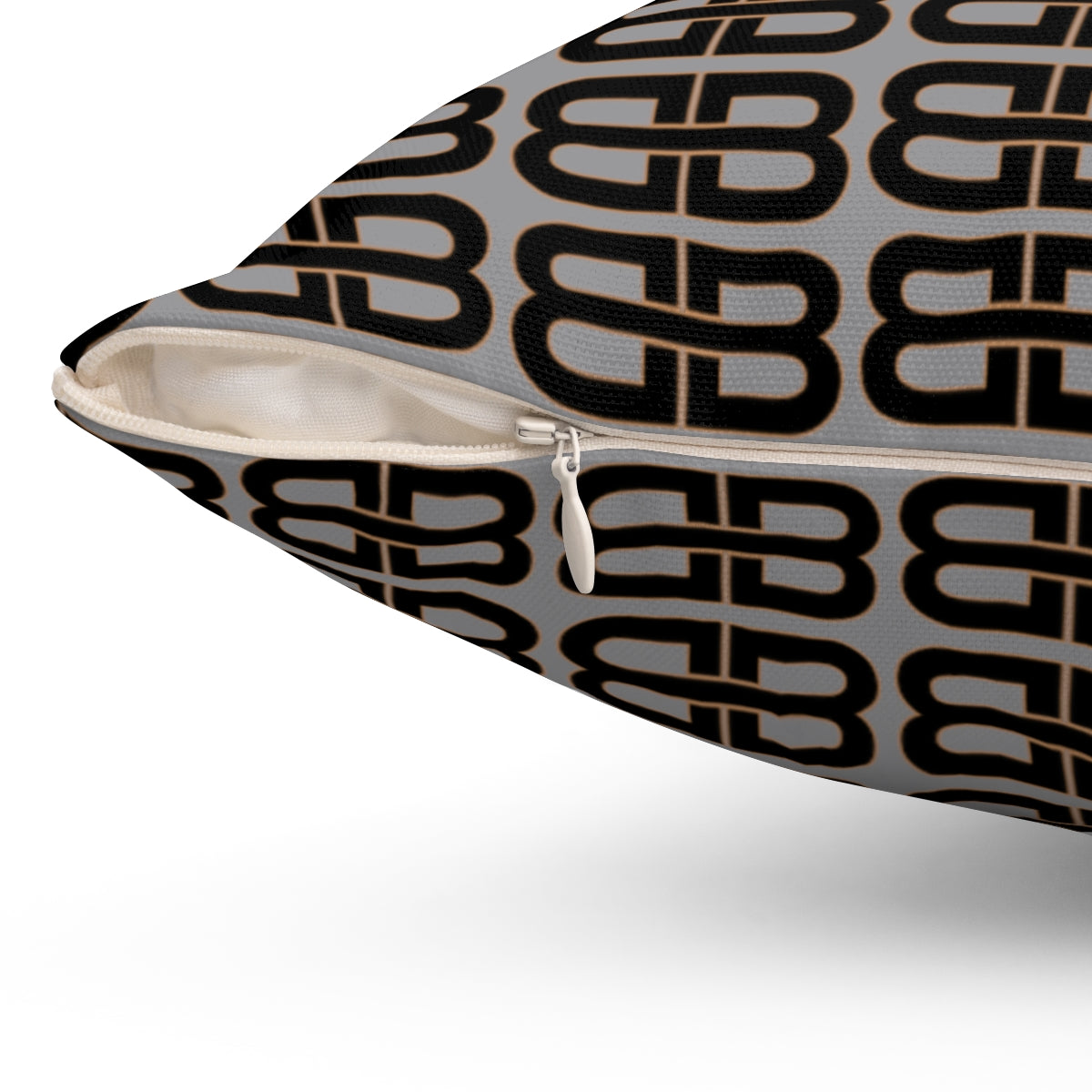 Gray Bhava Brand Pattern Square Pillow