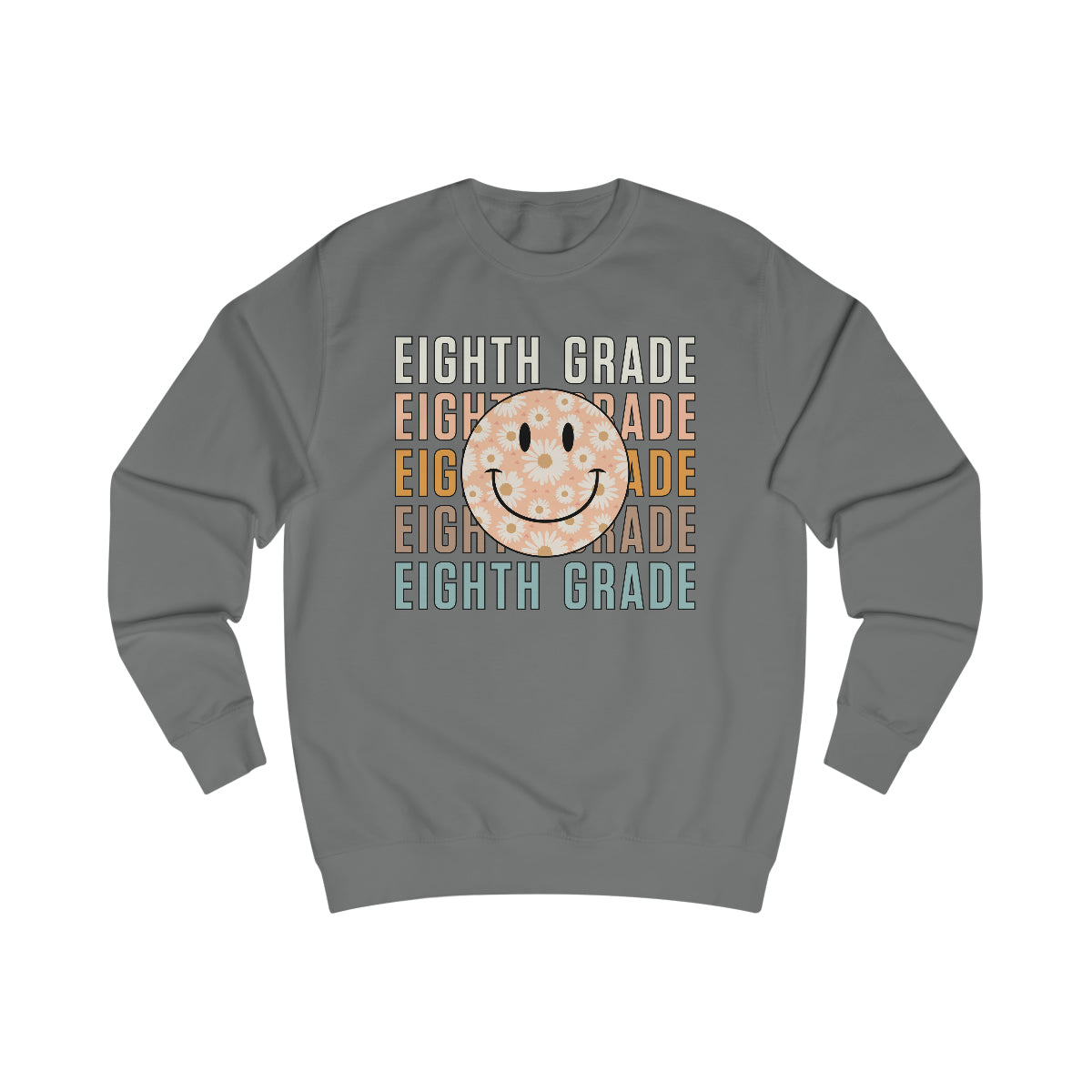 8th Grade Warm Colors Smiley Face Unisex Heavy Blend™ Crewneck Sweatshirt