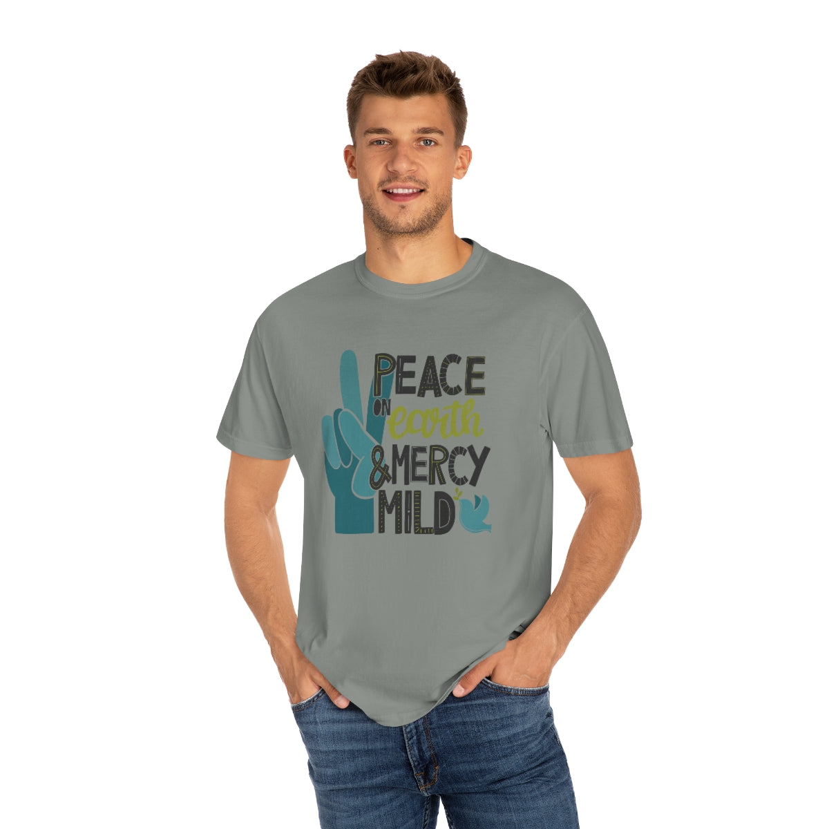 Peace on Earth and Mercy Mild Unisex Garment-Dyed Comfort Colors PREMIUM T-shirt