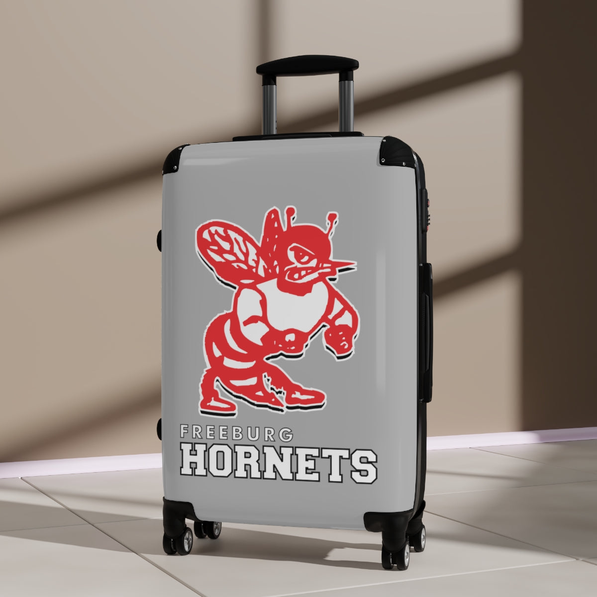 Freeburg Hornet Suitcases - Gray Front/ Black Back