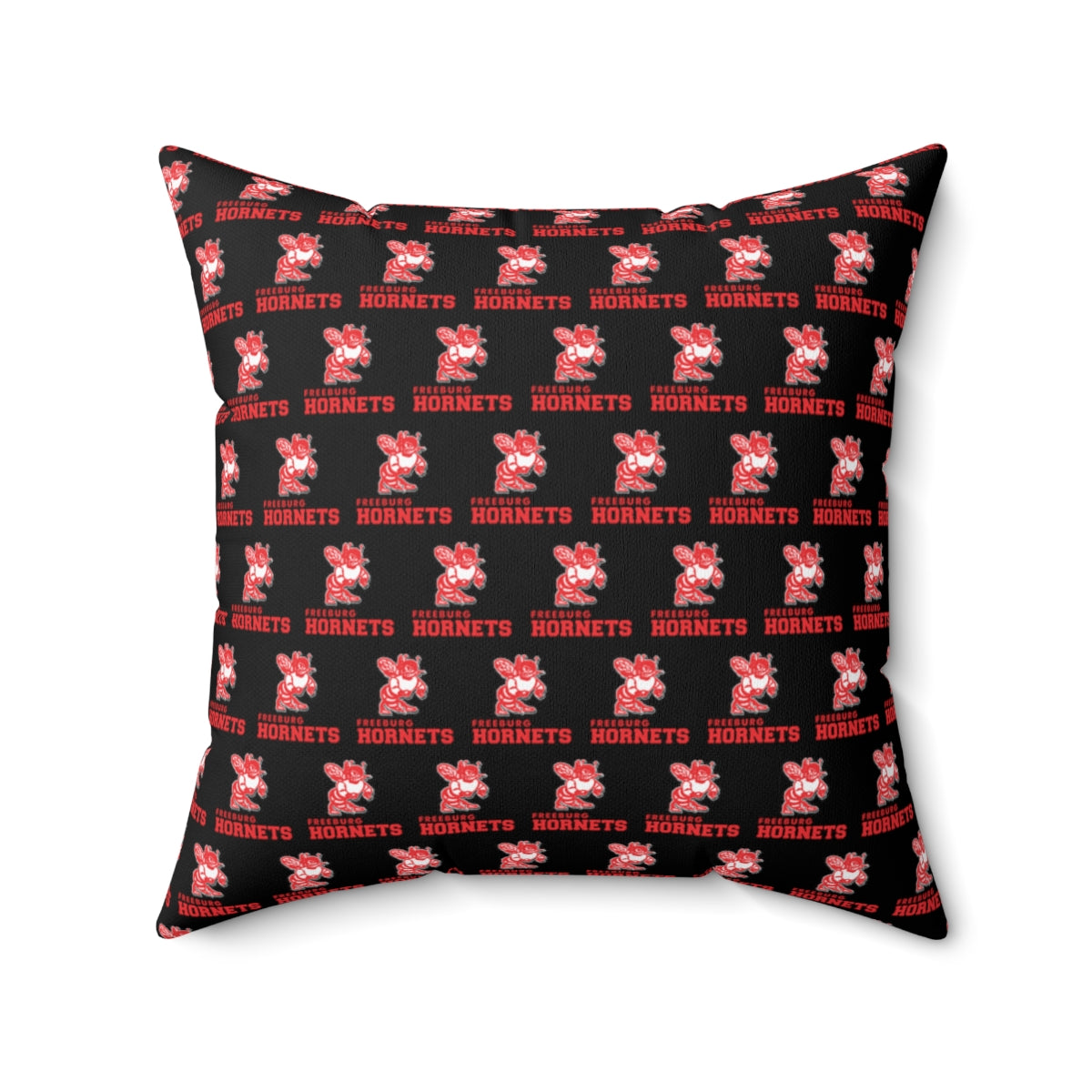 Black Freeburg Hornets Spun Polyester Square Pillow
