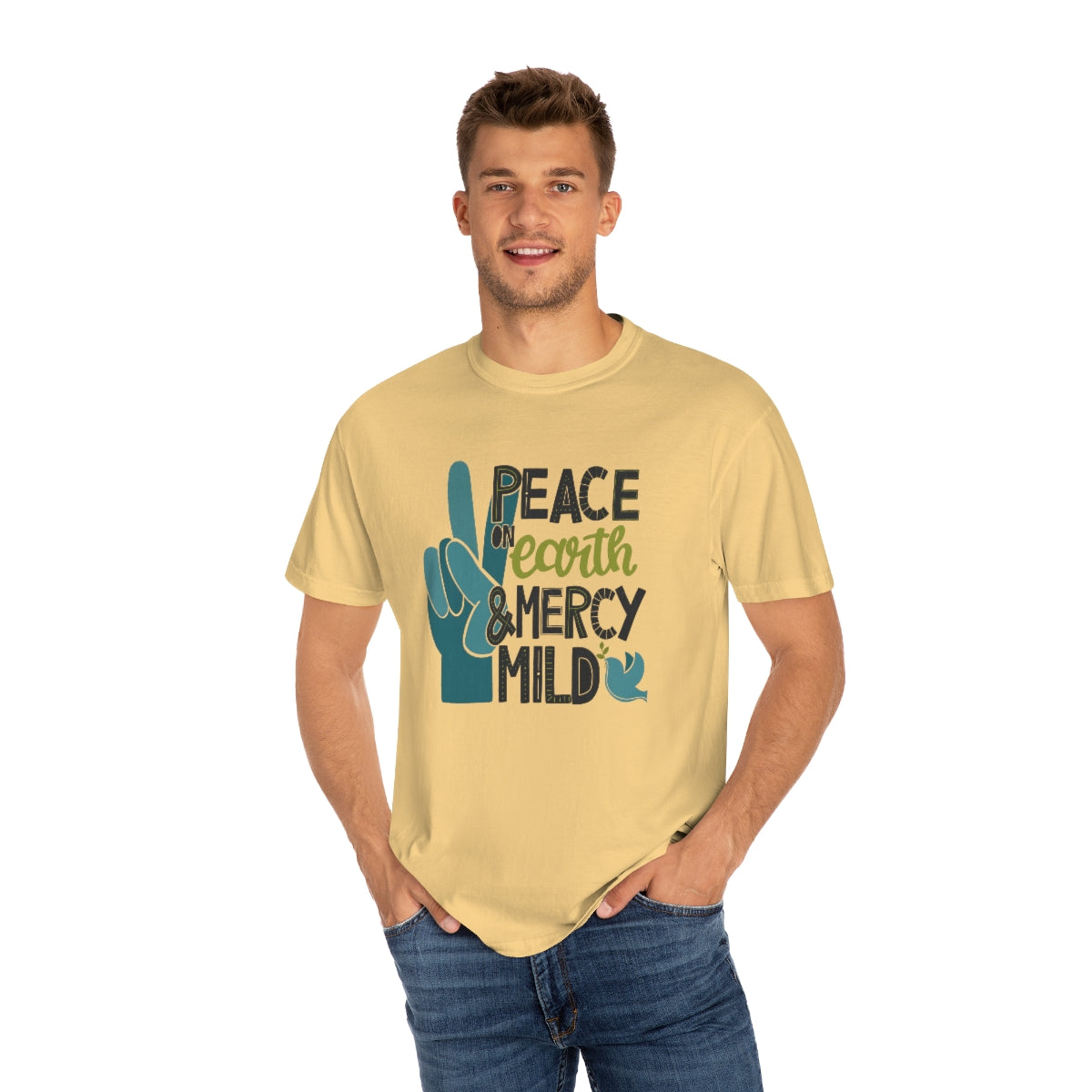 Peace on Earth and Mercy Mild Unisex Garment-Dyed Comfort Colors PREMIUM T-shirt